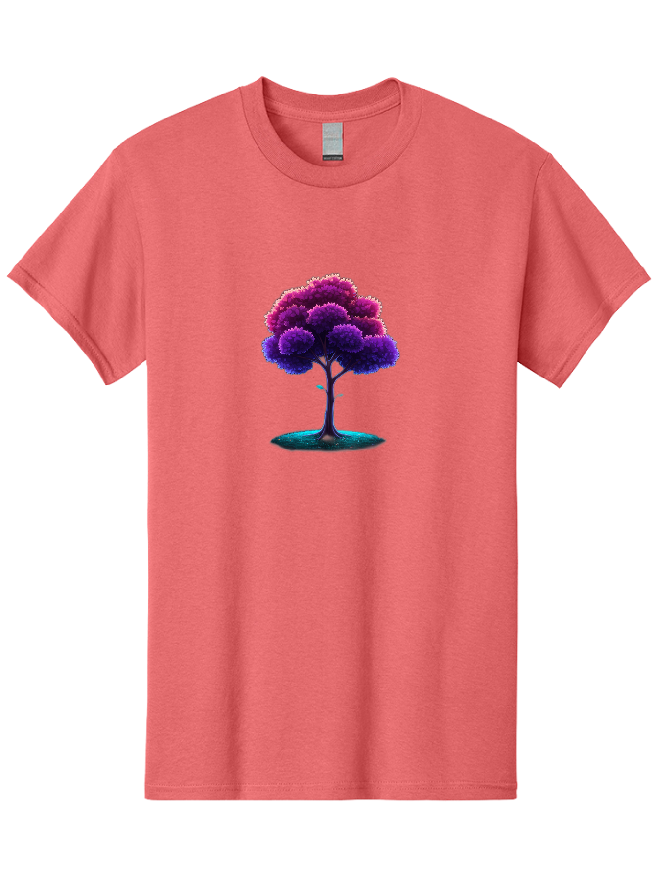 Purple-Tree Men'S Graphic Tee, 100% Cotton, Comfortable Casual Summer Wear, Machine Washable, Purple Tree, Colorful Tree, Vibrant Foliage, Digital Art, Fantasy Tree, Artistic Representation, Nature-Inspired Graphics, Gradient Colors, Bab268 23