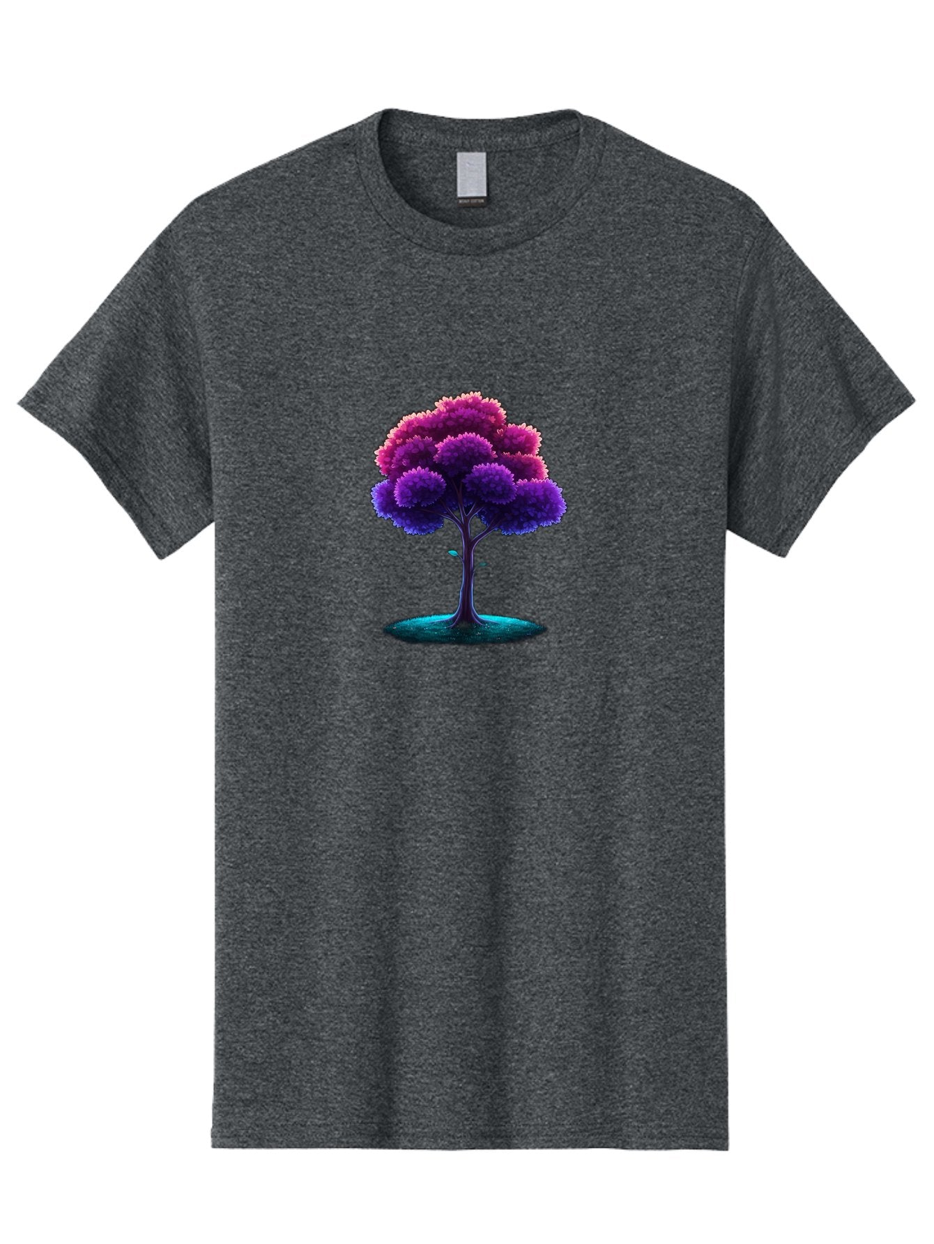 Purple-Tree Men'S Graphic Tee, 100% Cotton, Comfortable Casual Summer Wear, Machine Washable, Purple Tree, Colorful Tree, Vibrant Foliage, Digital Art, Fantasy Tree, Artistic Representation, Nature-Inspired Graphics, Gradient Colors, Bab268 3