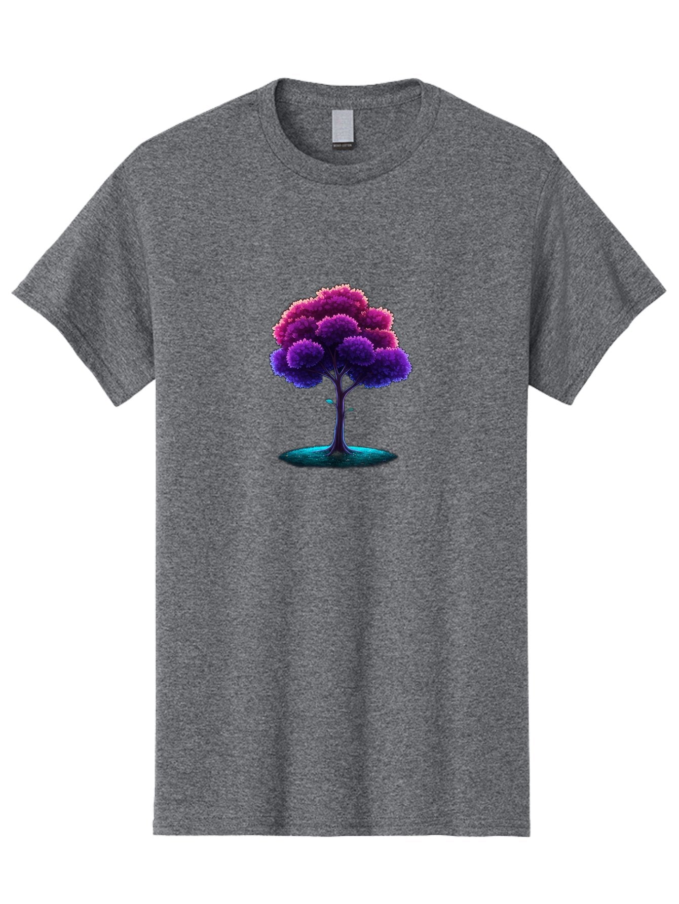 Purple-Tree Men'S Graphic Tee, 100% Cotton, Comfortable Casual Summer Wear, Machine Washable, Purple Tree, Colorful Tree, Vibrant Foliage, Digital Art, Fantasy Tree, Artistic Representation, Nature-Inspired Graphics, Gradient Colors, Bab268 6