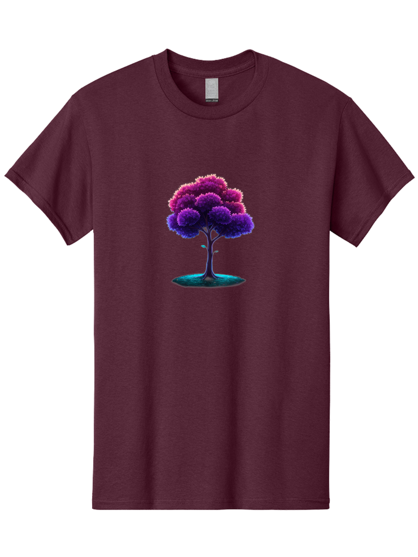 Purple-Tree Men'S Graphic Tee, 100% Cotton, Comfortable Casual Summer Wear, Machine Washable, Purple Tree, Colorful Tree, Vibrant Foliage, Digital Art, Fantasy Tree, Artistic Representation, Nature-Inspired Graphics, Gradient Colors, Bab268 21