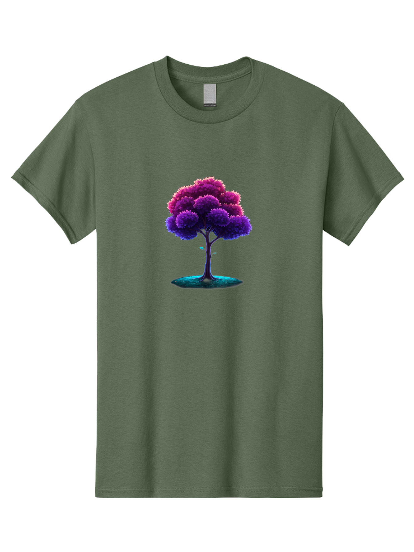 Purple-Tree Men'S Graphic Tee, 100% Cotton, Comfortable Casual Summer Wear, Machine Washable, Purple Tree, Colorful Tree, Vibrant Foliage, Digital Art, Fantasy Tree, Artistic Representation, Nature-Inspired Graphics, Gradient Colors, Bab268 15