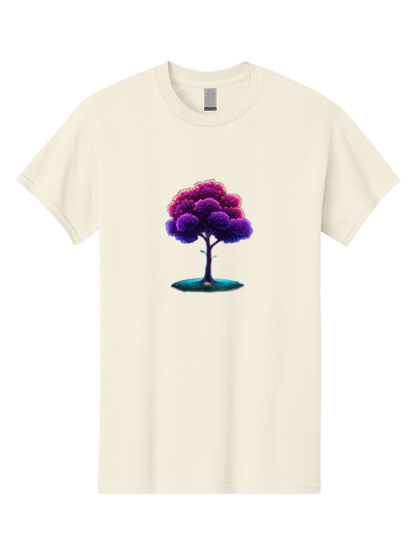 Purple-Tree Men'S Graphic Tee, 100% Cotton, Comfortable Casual Summer Wear, Machine Washable, Purple Tree, Colorful Tree, Vibrant Foliage, Digital Art, Fantasy Tree, Artistic Representation, Nature-Inspired Graphics, Gradient Colors, Bab268 27