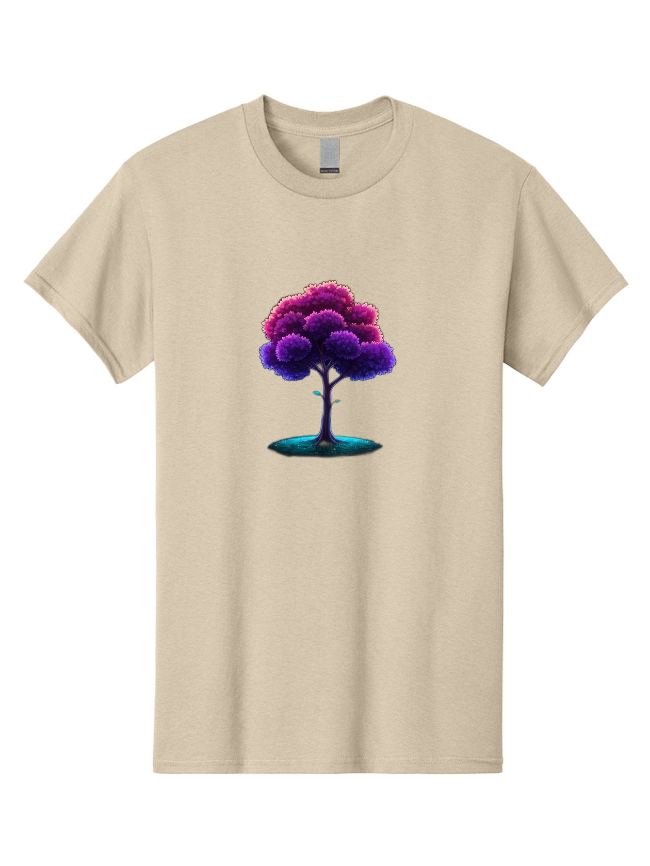 Purple-Tree Men'S Graphic Tee, 100% Cotton, Comfortable Casual Summer Wear, Machine Washable, Purple Tree, Colorful Tree, Vibrant Foliage, Digital Art, Fantasy Tree, Artistic Representation, Nature-Inspired Graphics, Gradient Colors, Bab268 11