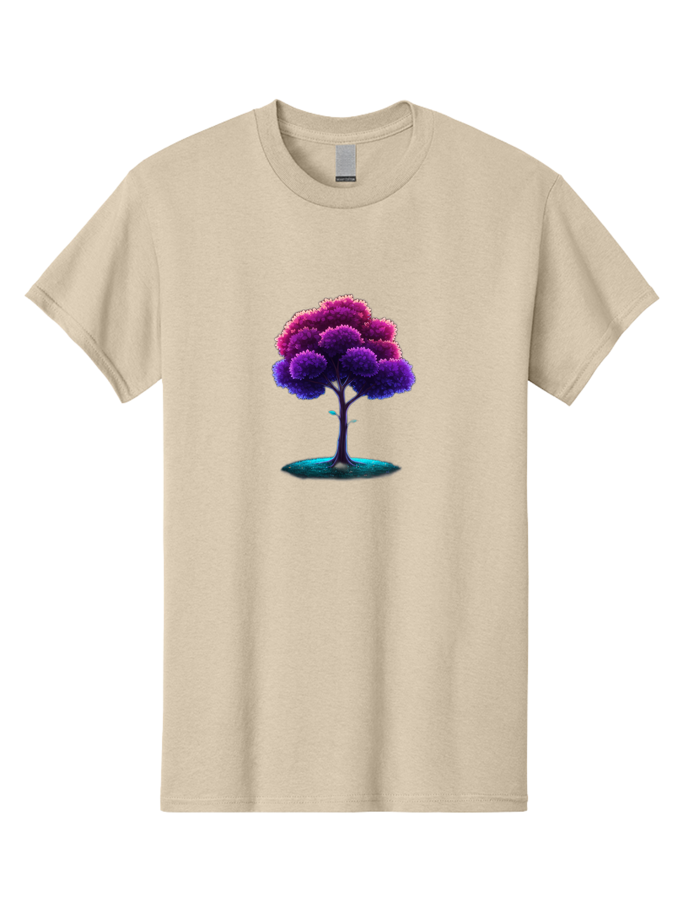 Purple-Tree Men'S Graphic Tee, 100% Cotton, Comfortable Casual Summer Wear, Machine Washable, Purple Tree, Colorful Tree, Vibrant Foliage, Digital Art, Fantasy Tree, Artistic Representation, Nature-Inspired Graphics, Gradient Colors, Bab268 7