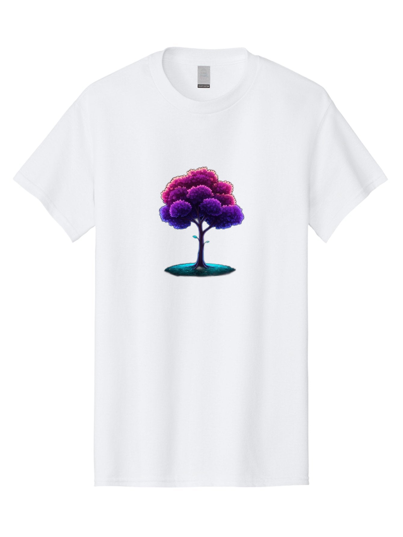 Purple-Tree Men'S Graphic Tee, 100% Cotton, Comfortable Casual Summer Wear, Machine Washable, Purple Tree, Colorful Tree, Vibrant Foliage, Digital Art, Fantasy Tree, Artistic Representation, Nature-Inspired Graphics, Gradient Colors, Bab268 8
