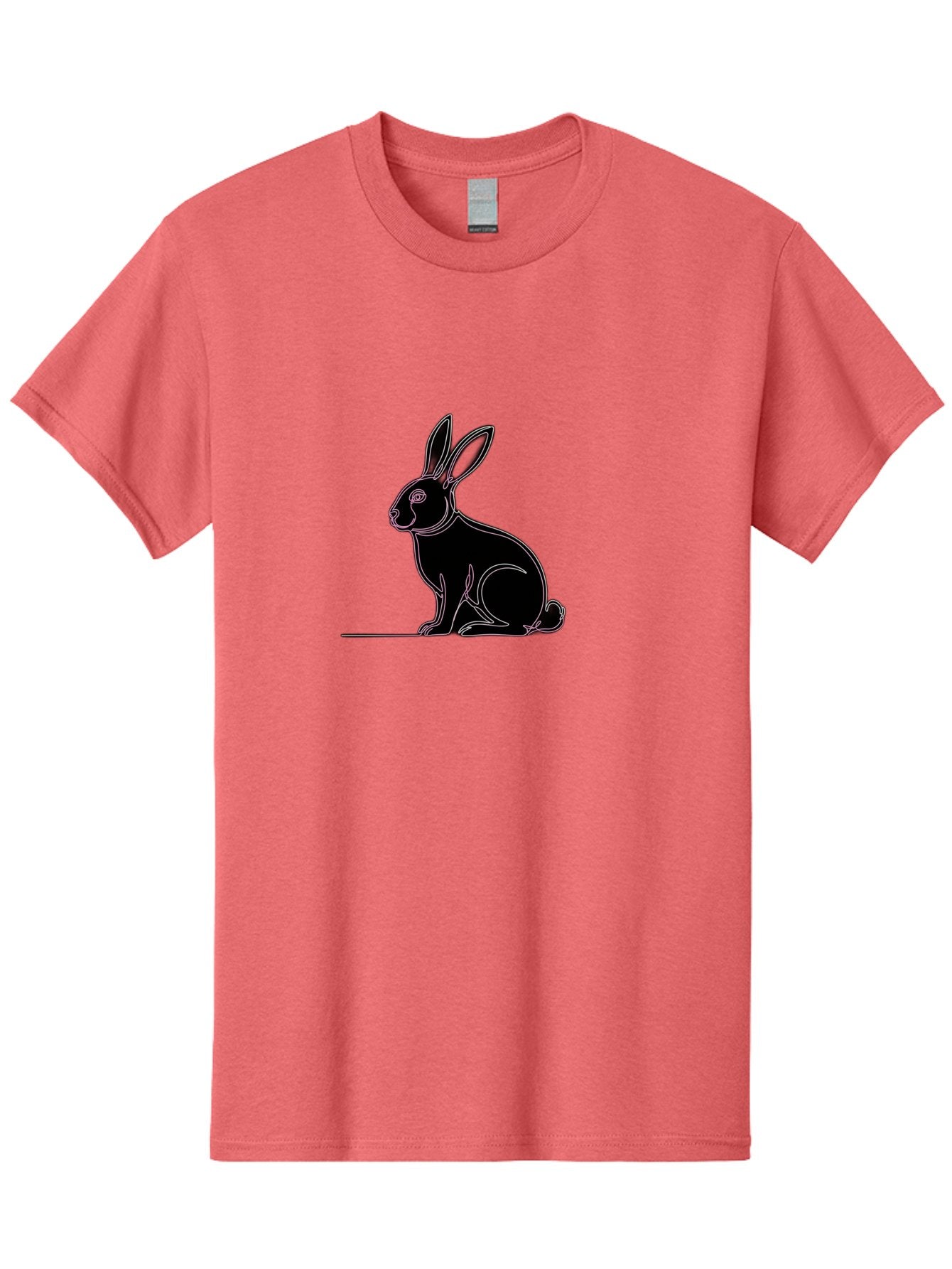 Rabbit Men'S Graphic Tee, 100% Cotton, Comfortable Casual Summer Wear, Machine Washable, Rabbit Silhouette, Rabbit Graphic, Minimalist Design, Simple Art, Cute Rabbit, Animal Icon, Line Art, Black Silhouette Bab272 14