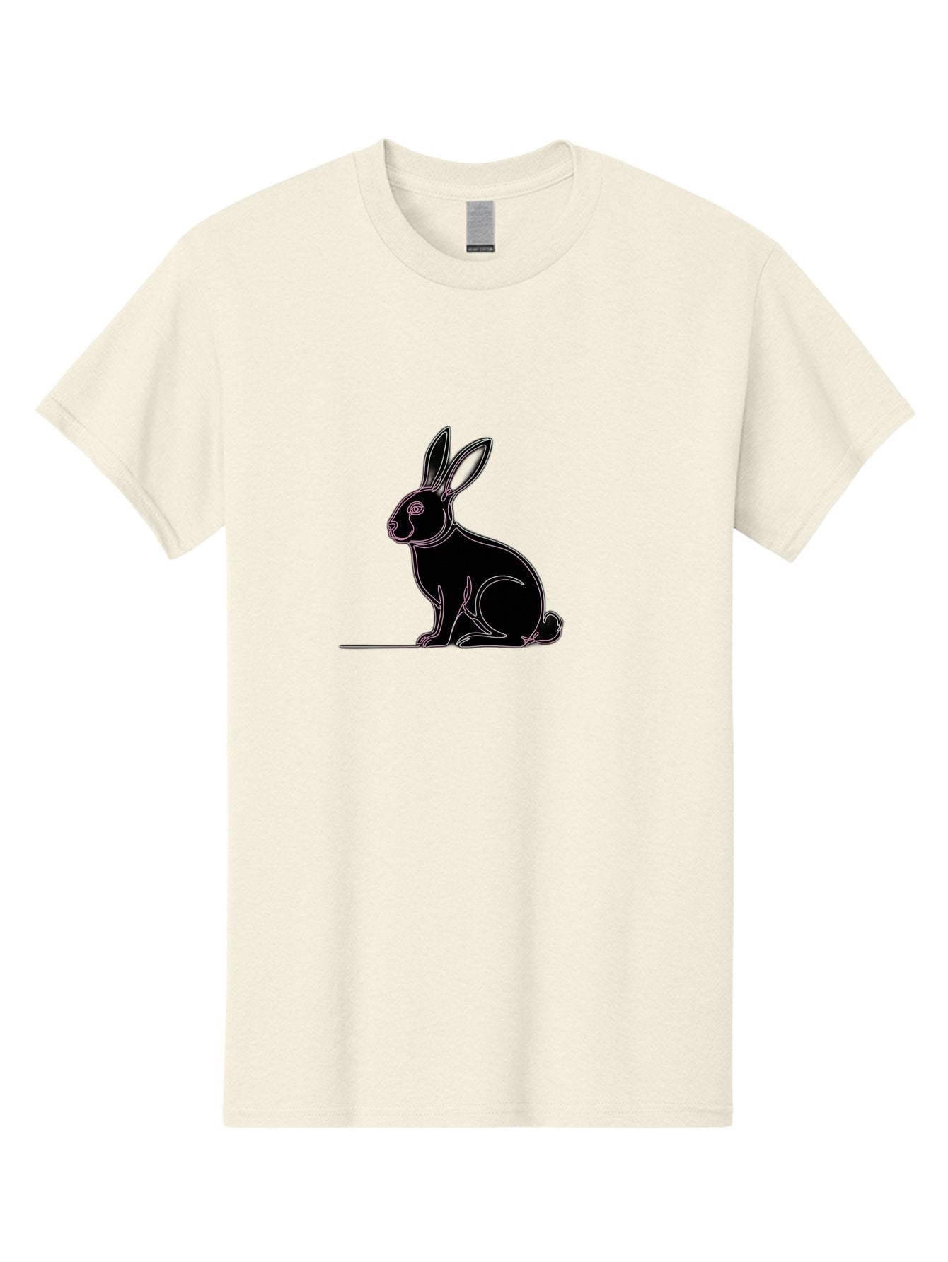 Rabbit Men'S Graphic Tee, 100% Cotton, Comfortable Casual Summer Wear, Machine Washable, Rabbit Silhouette, Rabbit Graphic, Minimalist Design, Simple Art, Cute Rabbit, Animal Icon, Line Art, Black Silhouette Bab272 12