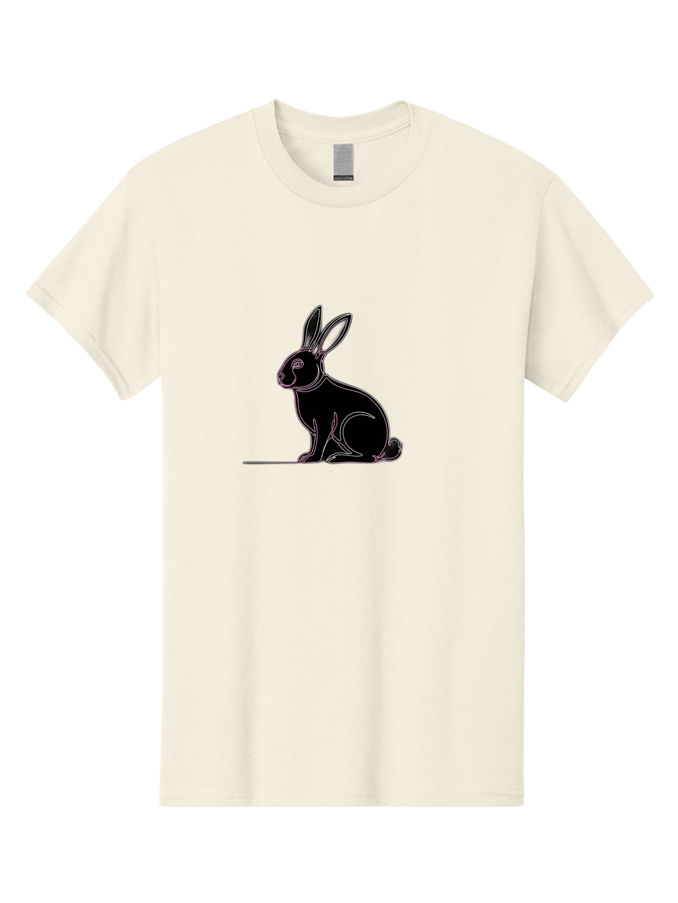 Rabbit Men'S Graphic Tee, 100% Cotton, Comfortable Casual Summer Wear, Machine Washable, Rabbit Silhouette, Rabbit Graphic, Minimalist Design, Simple Art, Cute Rabbit, Animal Icon, Line Art, Black Silhouette Bab272 5