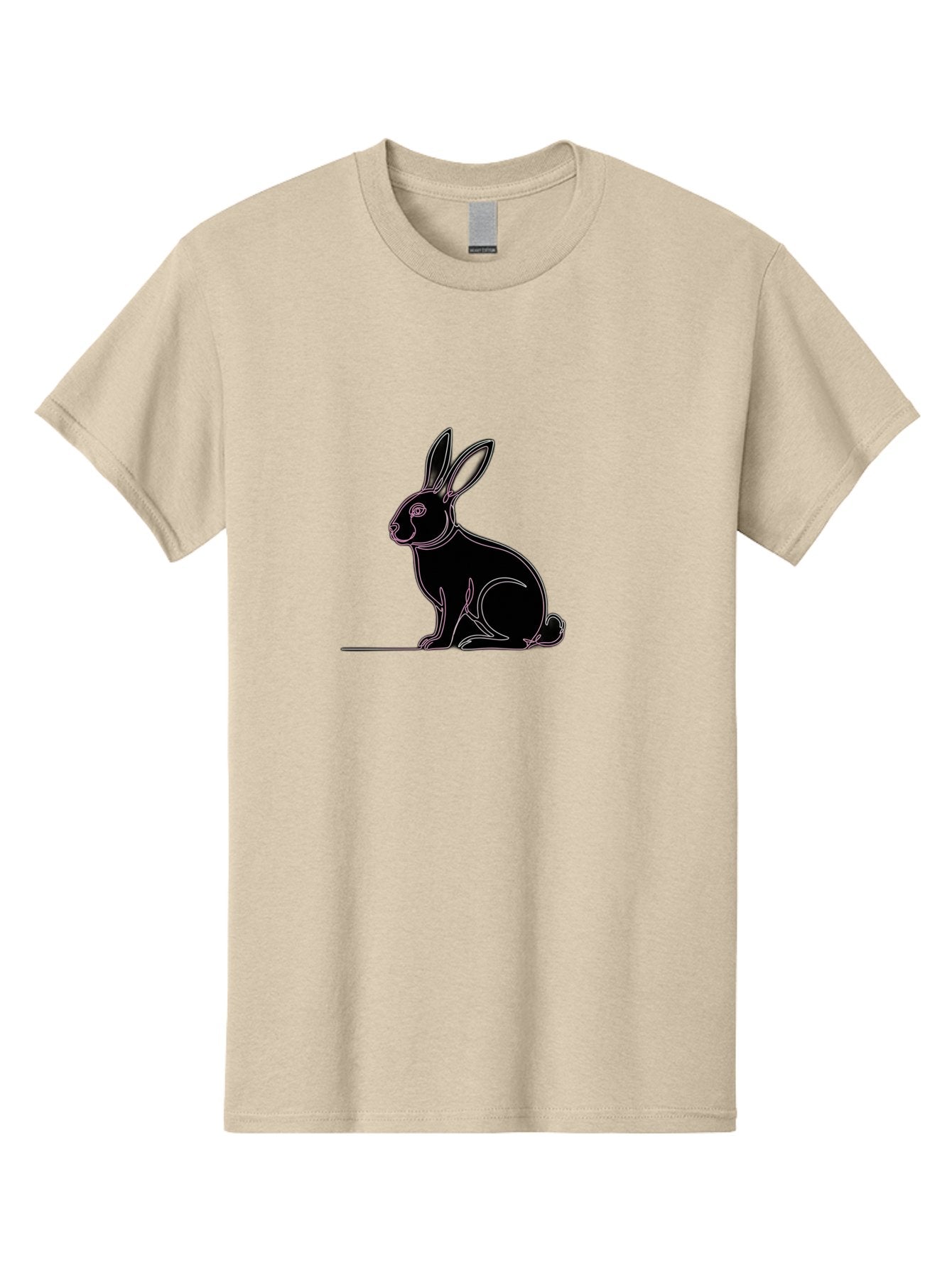 Rabbit Men'S Graphic Tee, 100% Cotton, Comfortable Casual Summer Wear, Machine Washable, Rabbit Silhouette, Rabbit Graphic, Minimalist Design, Simple Art, Cute Rabbit, Animal Icon, Line Art, Black Silhouette Bab272 13