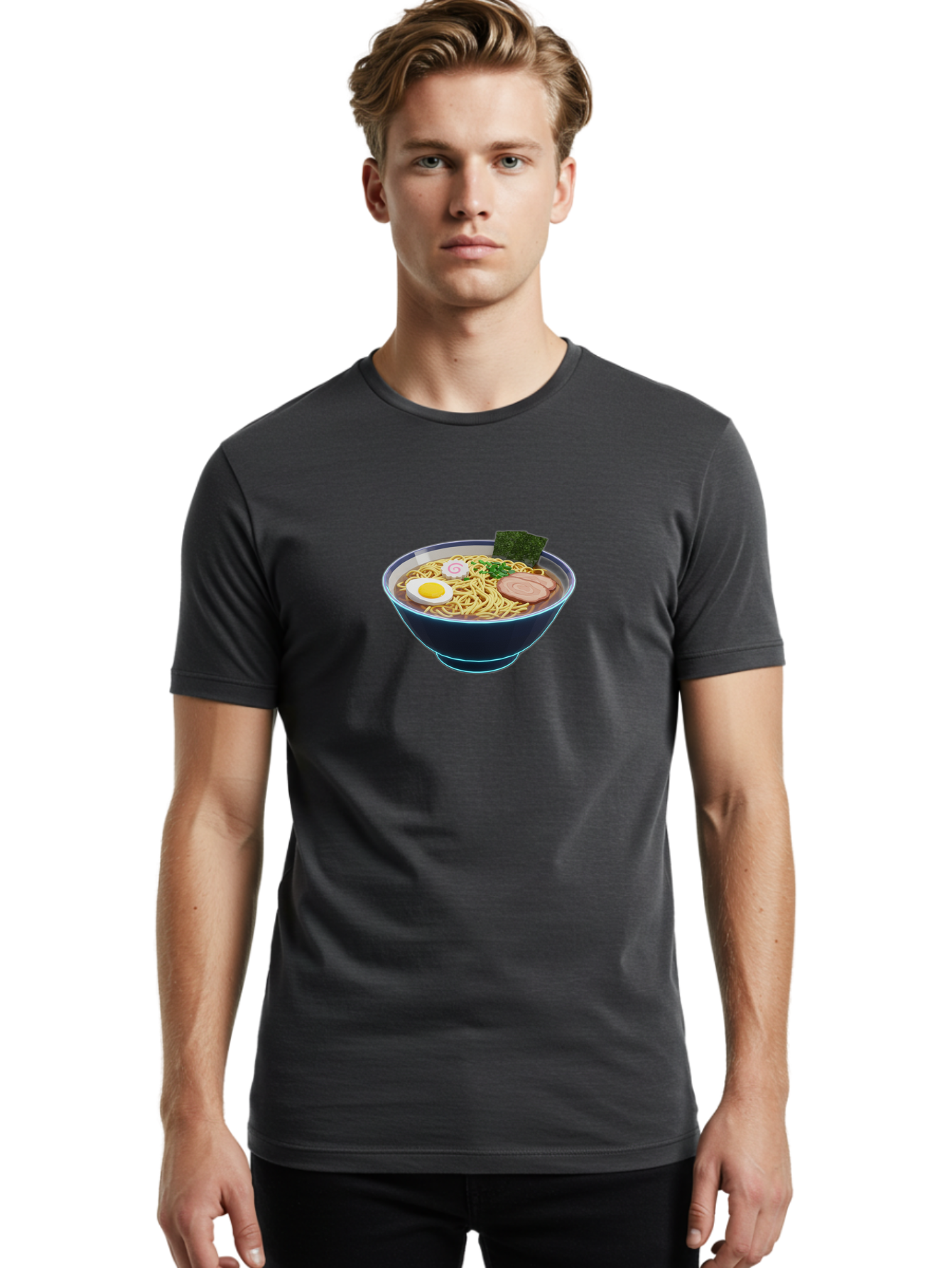 Ramen-1 Men'S Graphic Tee, 100% Cotton, Comfortable Casual Summer Wear, Machine Washable, Steaming Bowl Of Ramen Noodles, Slices Of Pork, Boiled Egg, Seaweed, Spring Onions, Japanese Cuisine, Comfort Food, Savory Broth, Noodle Soup, Bab275 6