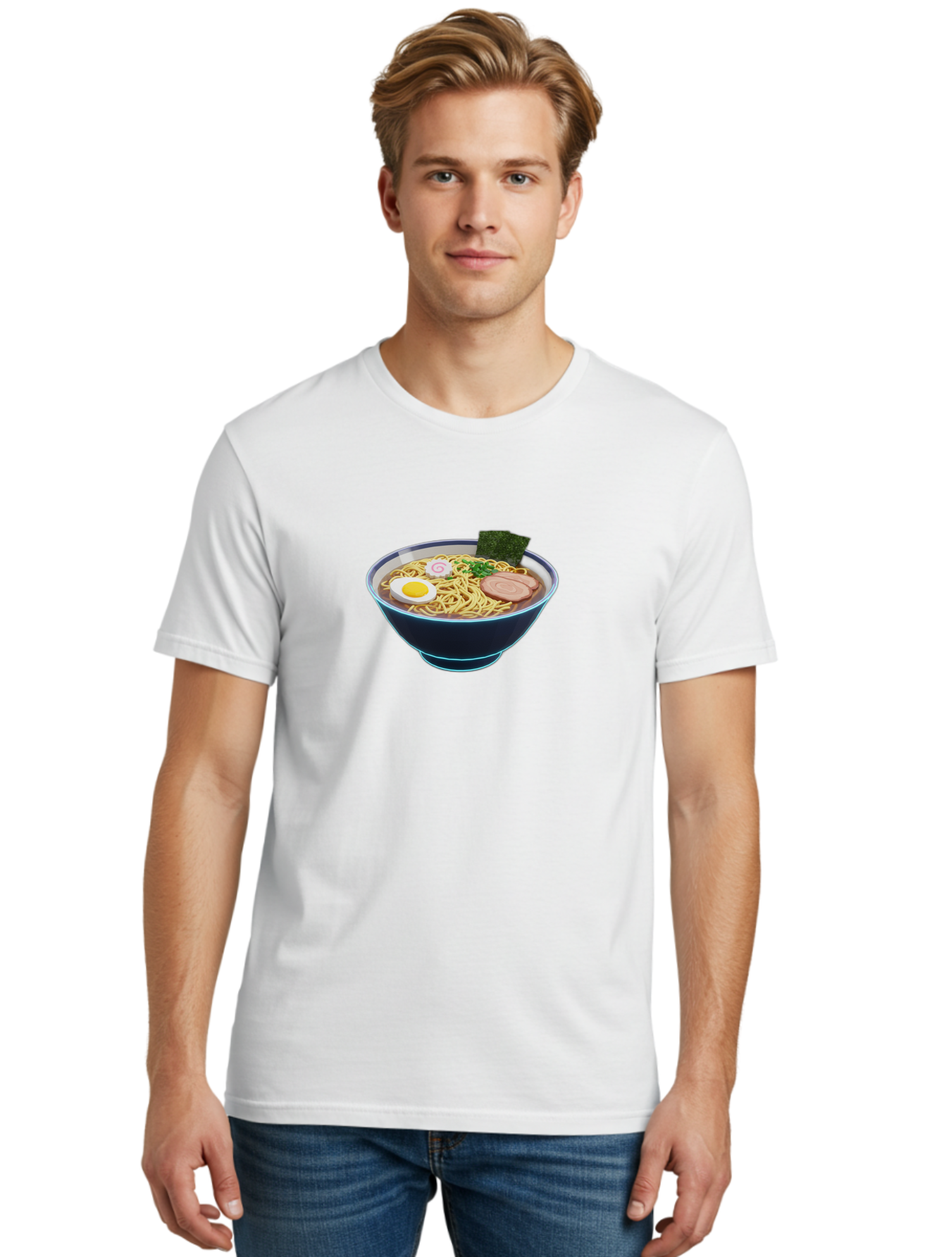 Ramen-1 Men'S Graphic Tee, 100% Cotton, Comfortable Casual Summer Wear, Machine Washable, Steaming Bowl Of Ramen Noodles, Slices Of Pork, Boiled Egg, Seaweed, Spring Onions, Japanese Cuisine, Comfort Food, Savory Broth, Noodle Soup, Bab275 20