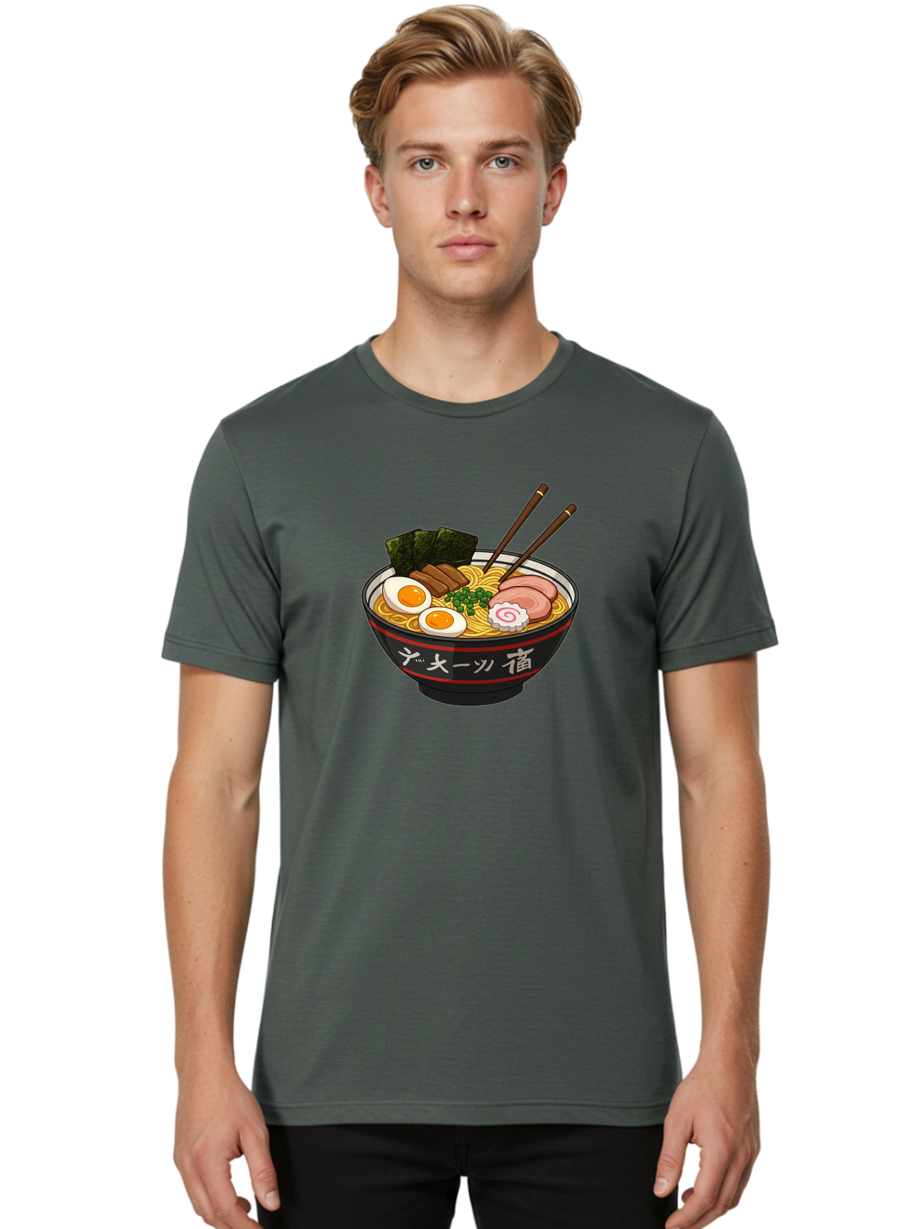 Ramen-10 Men'S Graphic Tee, 100% Cotton, Comfortable Casual Summer Wear, Machine Washable, Ramen Noodles, Japanese Cuisine, Savory Broth, Boiled Egg, Sliced Pork, Seaweed, Chopsticks, Asian Food, Noodle Soup Bab276 28