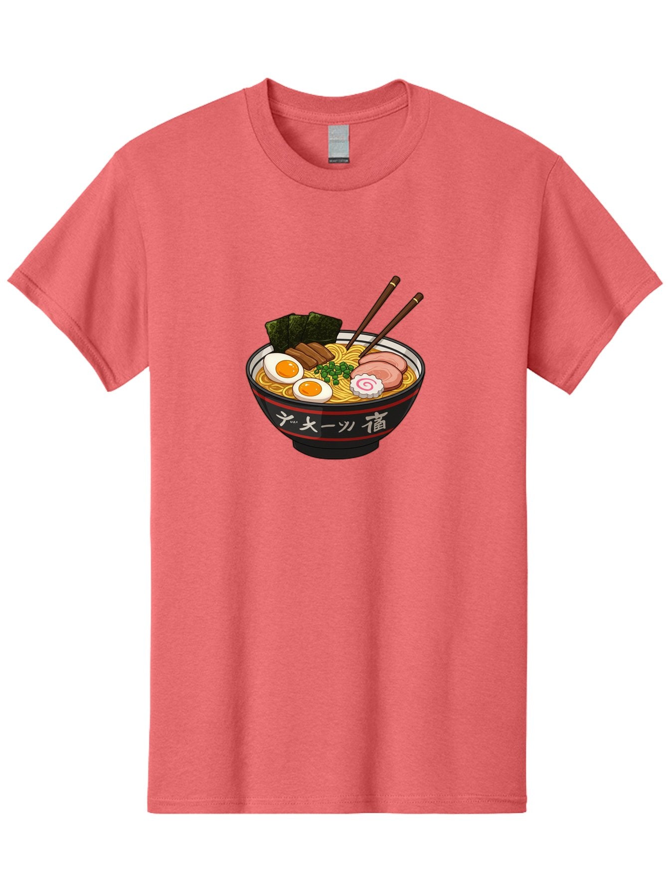 Ramen-10 Men'S Graphic Tee, 100% Cotton, Comfortable Casual Summer Wear, Machine Washable, Ramen Noodles, Japanese Cuisine, Savory Broth, Boiled Egg, Sliced Pork, Seaweed, Chopsticks, Asian Food, Noodle Soup Bab276