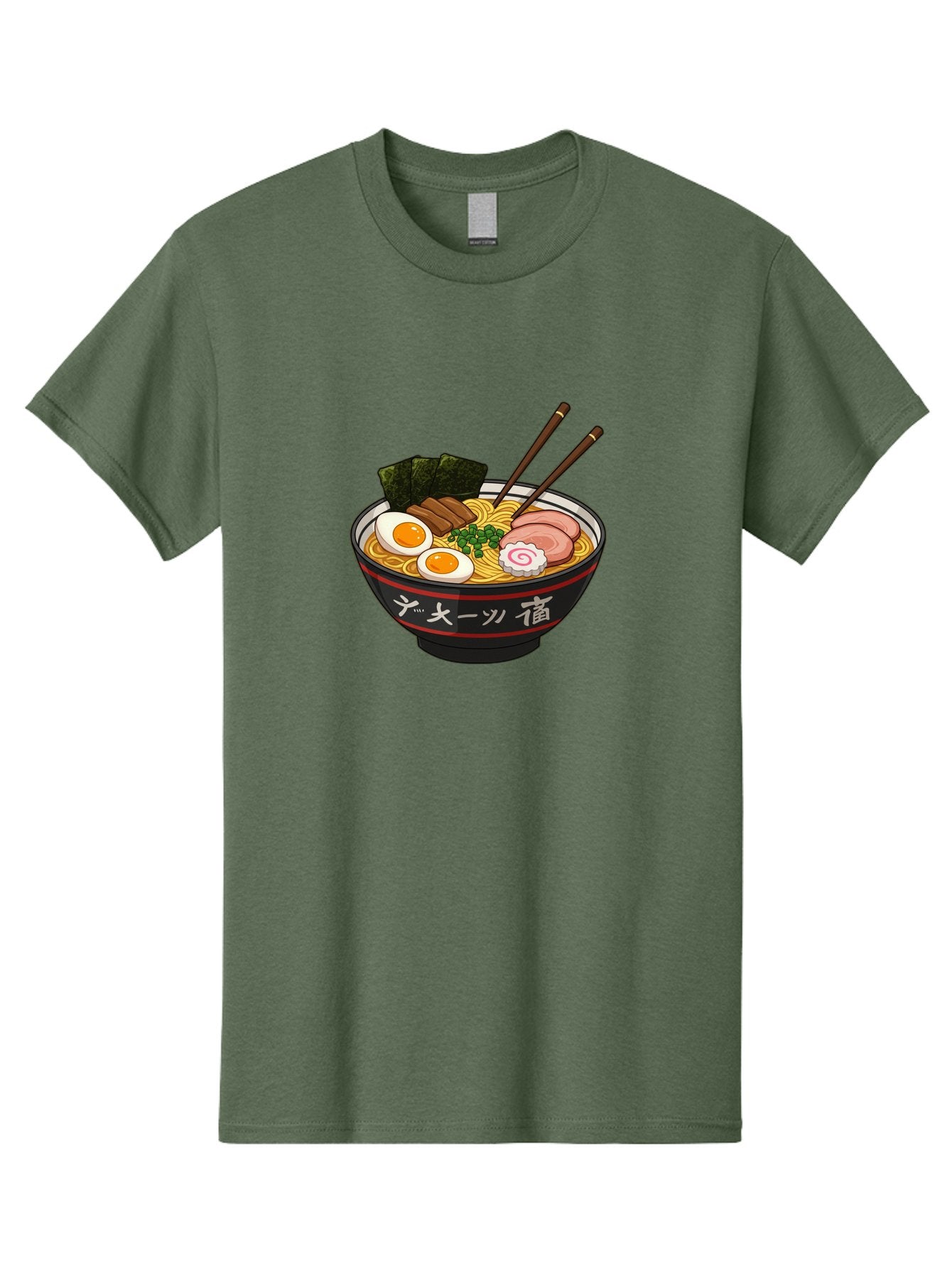Ramen-10 Men'S Graphic Tee, 100% Cotton, Comfortable Casual Summer Wear, Machine Washable, Ramen Noodles, Japanese Cuisine, Savory Broth, Boiled Egg, Sliced Pork, Seaweed, Chopsticks, Asian Food, Noodle Soup Bab276