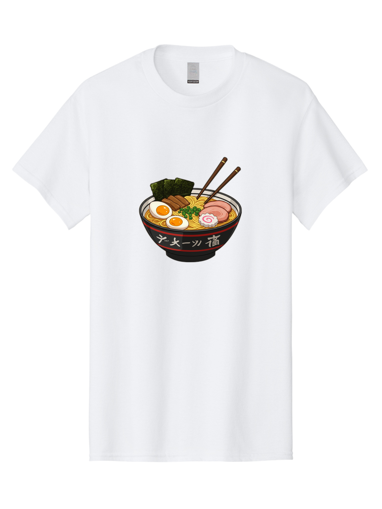 Ramen-10 Men'S Graphic Tee, 100% Cotton, Comfortable Casual Summer Wear, Machine Washable, Ramen Noodles, Japanese Cuisine, Savory Broth, Boiled Egg, Sliced Pork, Seaweed, Chopsticks, Asian Food, Noodle Soup Bab276