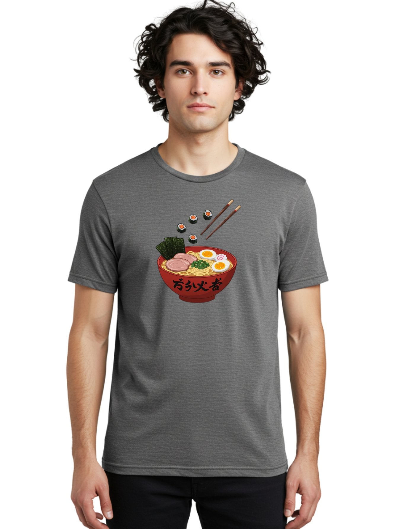 Ramen-11 Men'S Graphic Tee, 100% Cotton, Comfortable Casual Summer Wear, Machine Washable, Ramen Noodles, Japanese Cuisine, Savory Soup, Boiled Egg, Sliced Meat, Seaweed, Sushi Rolls, Chopsticks, Naruto, Asian Food, Noodle Bowl Bab277 26