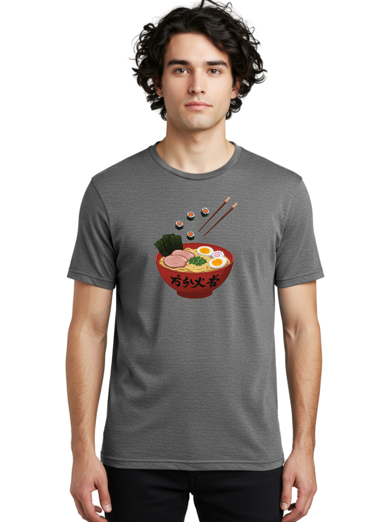 Ramen-11 Men'S Graphic Tee, 100% Cotton, Comfortable Casual Summer Wear, Machine Washable, Ramen Noodles, Japanese Cuisine, Savory Soup, Boiled Egg, Sliced Meat, Seaweed, Sushi Rolls, Chopsticks, Naruto, Asian Food, Noodle Bowl Bab277 10