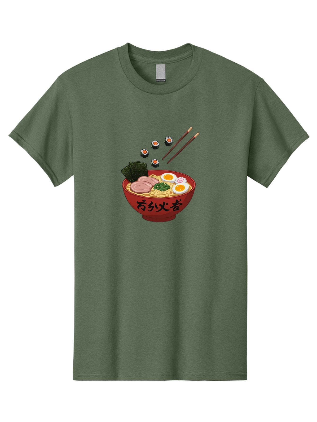 Ramen-11 Men'S Graphic Tee, 100% Cotton, Comfortable Casual Summer Wear, Machine Washable, Ramen Noodles, Japanese Cuisine, Savory Soup, Boiled Egg, Sliced Meat, Seaweed, Sushi Rolls, Chopsticks, Naruto, Asian Food, Noodle Bowl Bab277