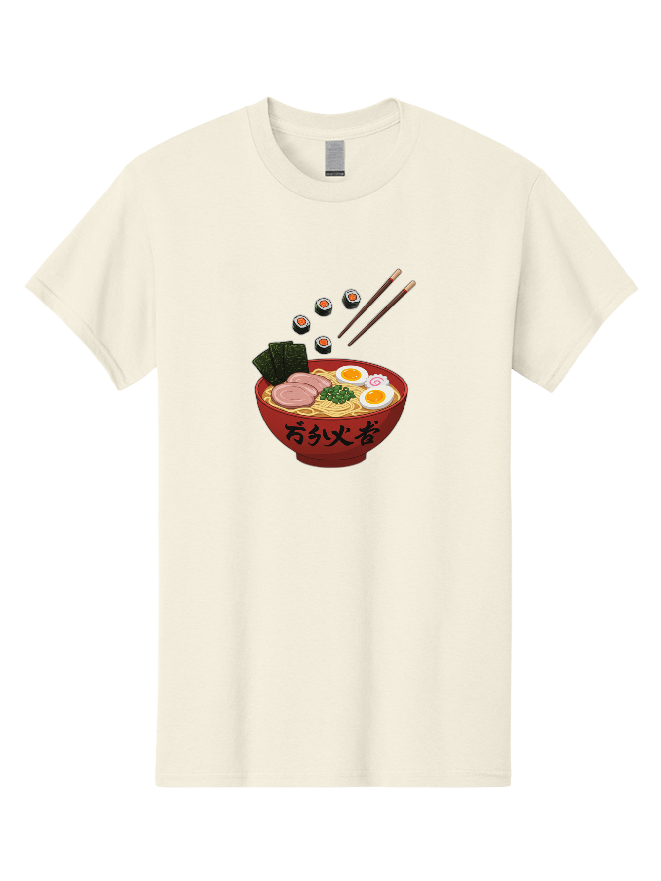 Ramen-11 Men'S Graphic Tee, 100% Cotton, Comfortable Casual Summer Wear, Machine Washable, Ramen Noodles, Japanese Cuisine, Savory Soup, Boiled Egg, Sliced Meat, Seaweed, Sushi Rolls, Chopsticks, Naruto, Asian Food, Noodle Bowl Bab277 5