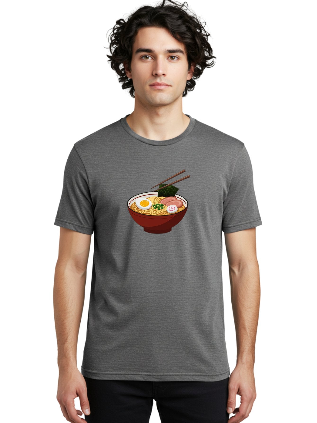 Ramen-12 Men'S Graphic Tee, 100% Cotton, Comfortable Casual Summer Wear, Machine Washable, Ramen Noodles, Boiled Egg, Sliced Pork, Seaweed, Green Onions, Narutomaki, Chopsticks, Japanese Cuisine, Noodle Soup, Comfort Food Bab278 26