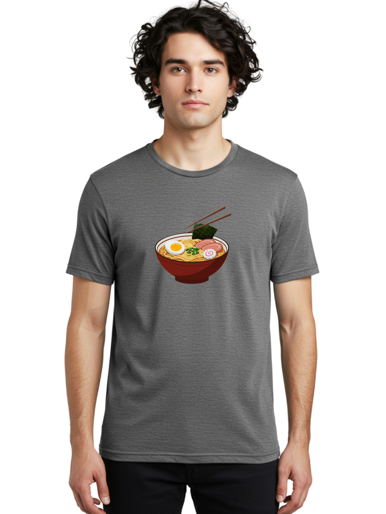Ramen-12 Men'S Graphic Tee, 100% Cotton, Comfortable Casual Summer Wear, Machine Washable, Ramen Noodles, Boiled Egg, Sliced Pork, Seaweed, Green Onions, Narutomaki, Chopsticks, Japanese Cuisine, Noodle Soup, Comfort Food Bab278 10