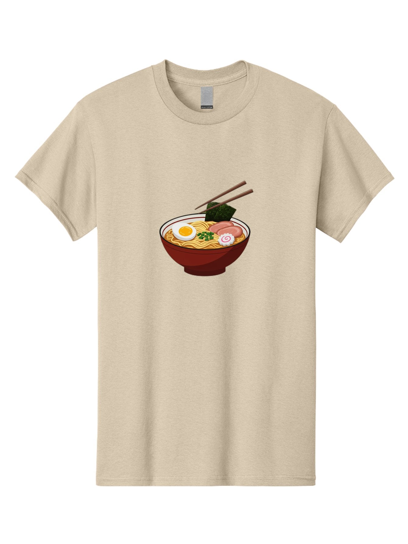 Ramen-12 Men'S Graphic Tee, 100% Cotton, Comfortable Casual Summer Wear, Machine Washable, Ramen Noodles, Boiled Egg, Sliced Pork, Seaweed, Green Onions, Narutomaki, Chopsticks, Japanese Cuisine, Noodle Soup, Comfort Food Bab278