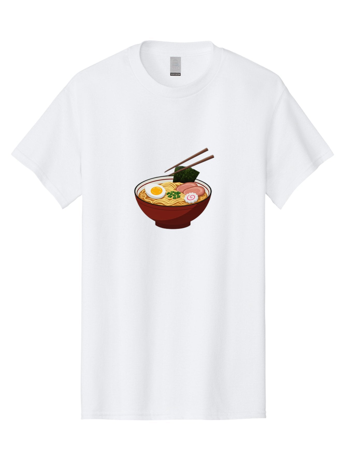 Ramen-12 Men'S Graphic Tee, 100% Cotton, Comfortable Casual Summer Wear, Machine Washable, Ramen Noodles, Boiled Egg, Sliced Pork, Seaweed, Green Onions, Narutomaki, Chopsticks, Japanese Cuisine, Noodle Soup, Comfort Food Bab278 4