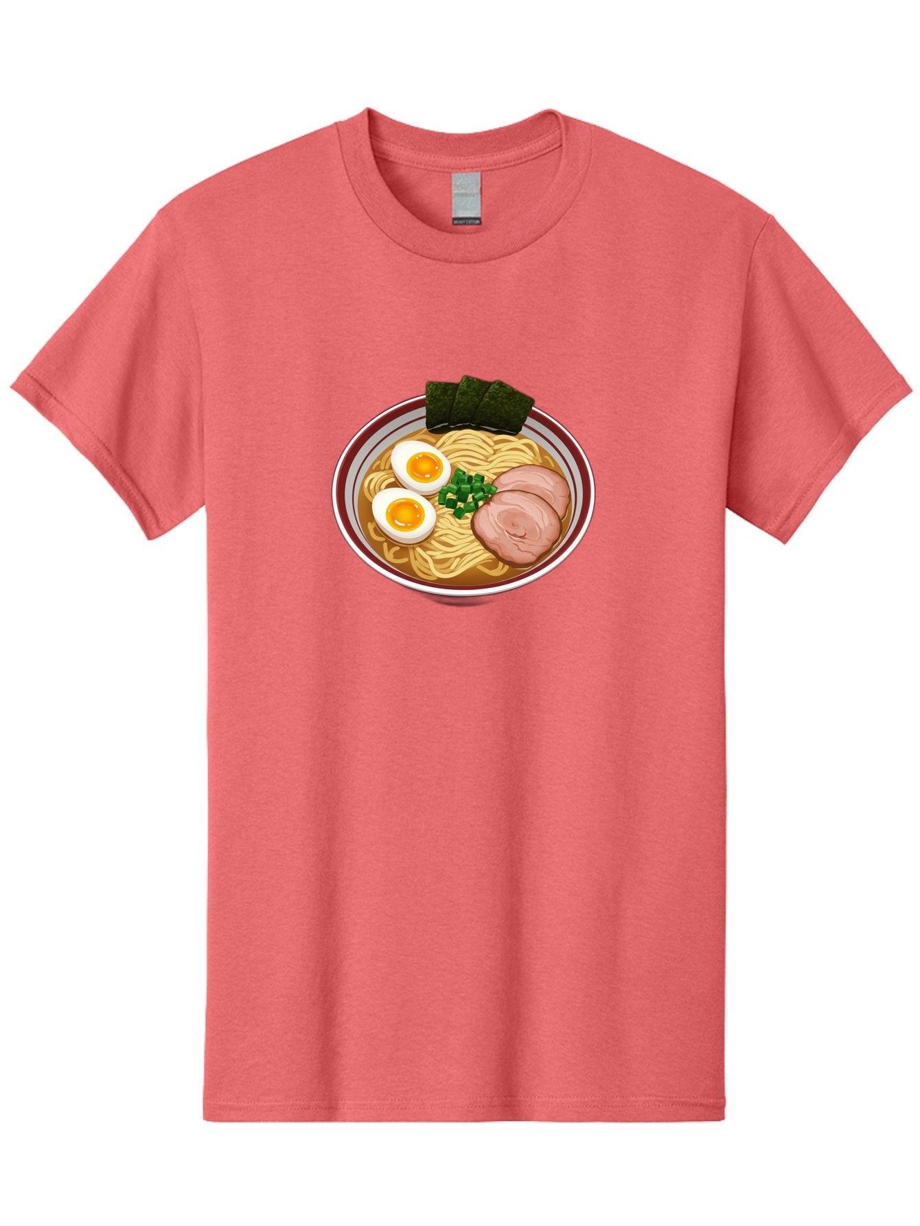 Ramen-13 Men'S Graphic Tee, 100% Cotton, Comfortable Casual Summer Wear, Machine Washable, Bowl Of Ramen, Steaming Hot Noodles, Sliced Pork, Soft-Boiled Egg, Seaweed, Green Onions, Savory Broth, Japanese Cuisine, Comforting Dish, Noodle Soup Bab279 12