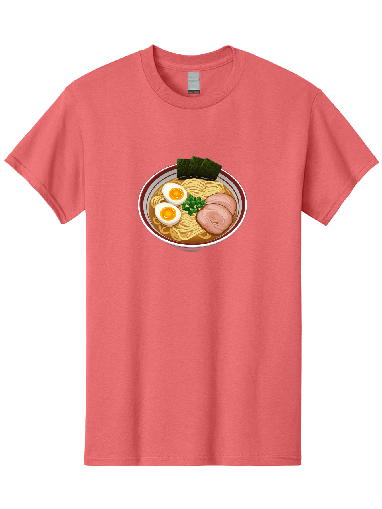 Ramen-13 Men'S Graphic Tee, 100% Cotton, Comfortable Casual Summer Wear, Machine Washable, Bowl Of Ramen, Steaming Hot Noodles, Sliced Pork, Soft-Boiled Egg, Seaweed, Green Onions, Savory Broth, Japanese Cuisine, Comforting Dish, Noodle Soup Bab279 5