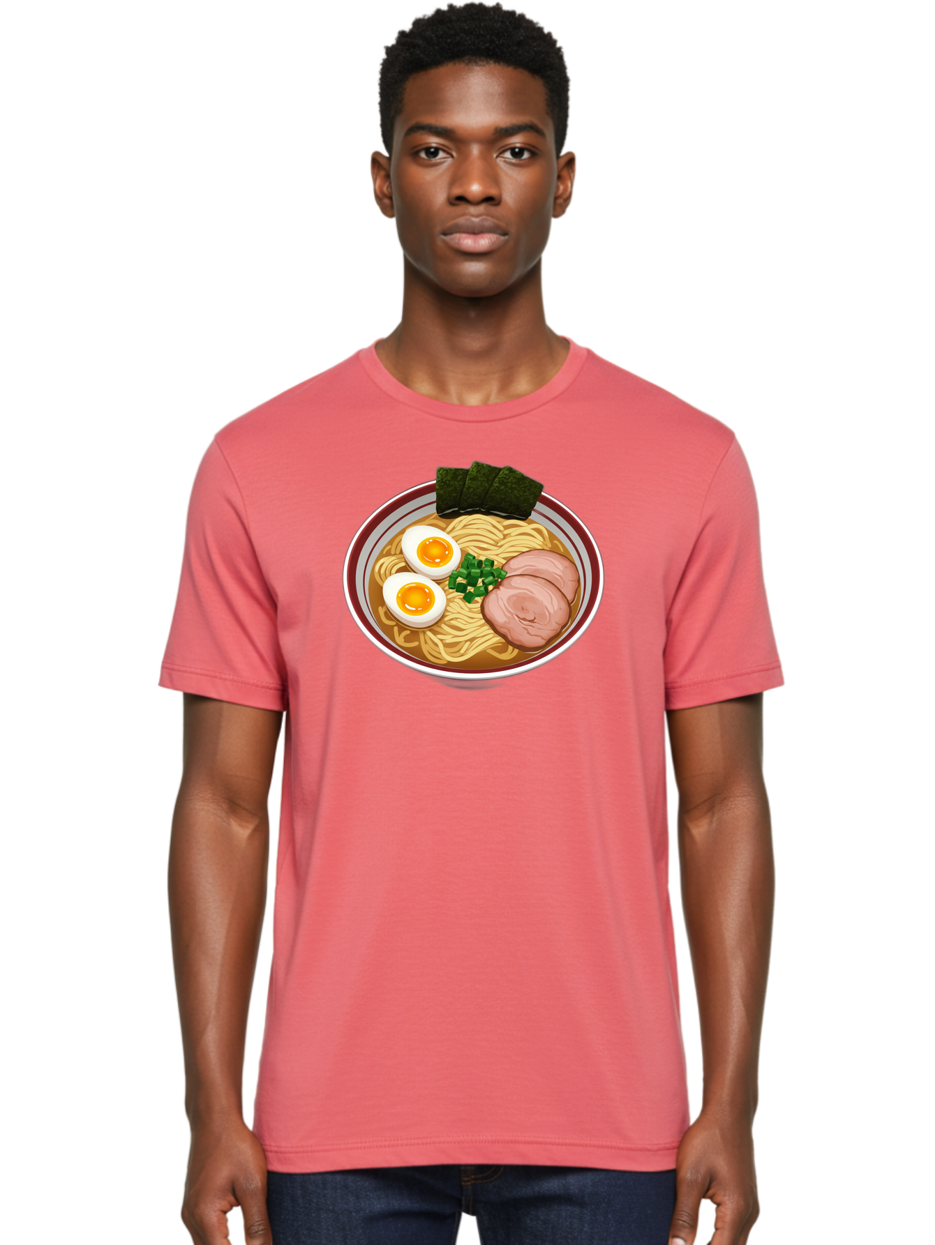 Ramen-13 Men'S Graphic Tee, 100% Cotton, Comfortable Casual Summer Wear, Machine Washable, Bowl Of Ramen, Steaming Hot Noodles, Sliced Pork, Soft-Boiled Egg, Seaweed, Green Onions, Savory Broth, Japanese Cuisine, Comforting Dish, Noodle Soup Bab279 6
