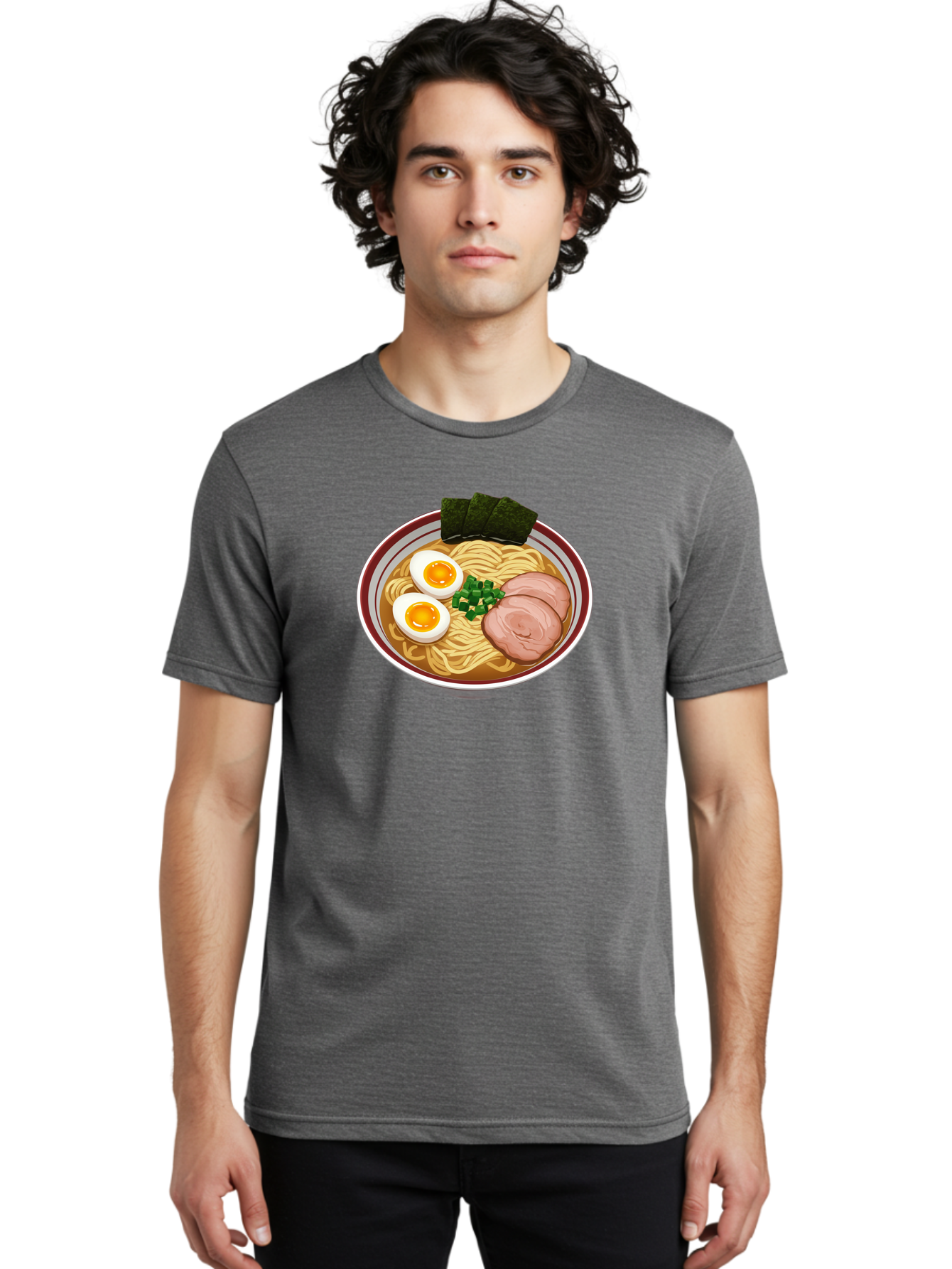 Ramen-13 Men'S Graphic Tee, 100% Cotton, Comfortable Casual Summer Wear, Machine Washable, Bowl Of Ramen, Steaming Hot Noodles, Sliced Pork, Soft-Boiled Egg, Seaweed, Green Onions, Savory Broth, Japanese Cuisine, Comforting Dish, Noodle Soup Bab279 28