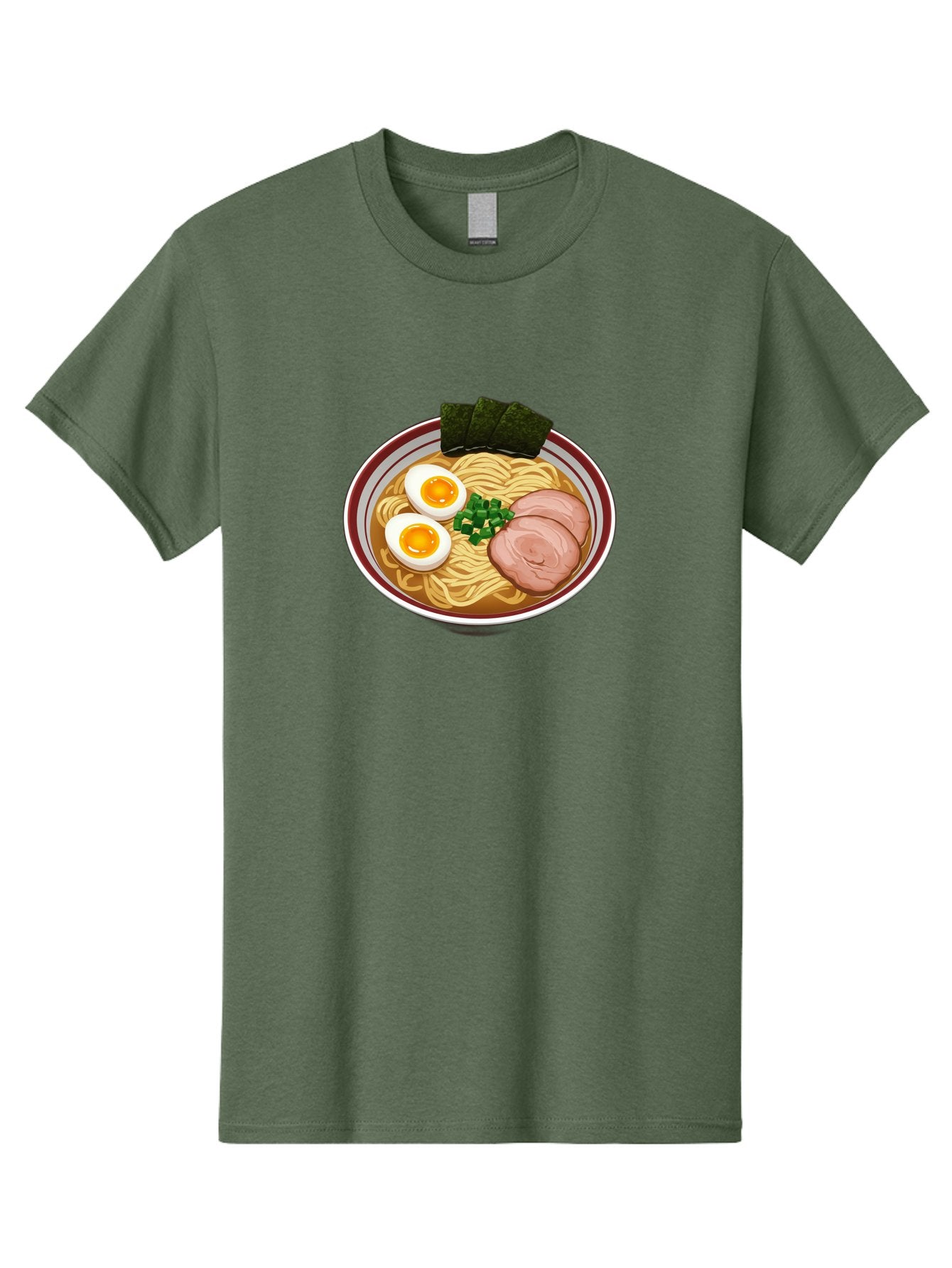 Ramen-13 Men'S Graphic Tee, 100% Cotton, Comfortable Casual Summer Wear, Machine Washable, Bowl Of Ramen, Steaming Hot Noodles, Sliced Pork, Soft-Boiled Egg, Seaweed, Green Onions, Savory Broth, Japanese Cuisine, Comforting Dish, Noodle Soup Bab279 4