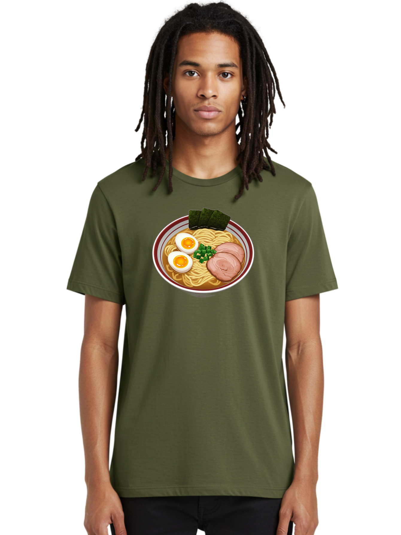 Ramen-13 Men'S Graphic Tee, 100% Cotton, Comfortable Casual Summer Wear, Machine Washable, Bowl Of Ramen, Steaming Hot Noodles, Sliced Pork, Soft-Boiled Egg, Seaweed, Green Onions, Savory Broth, Japanese Cuisine, Comforting Dish, Noodle Soup Bab279 24