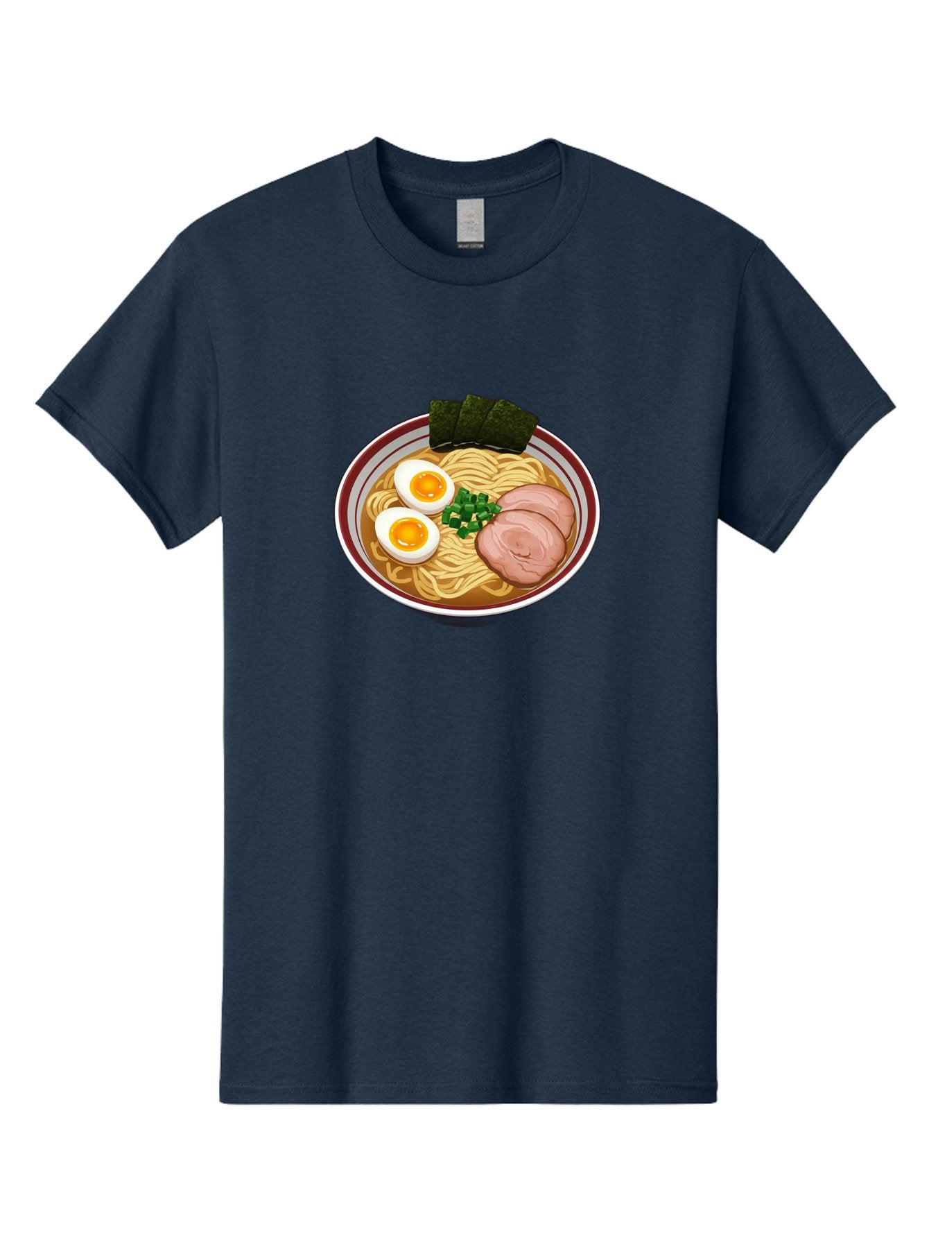 Ramen-13 Men'S Graphic Tee, 100% Cotton, Comfortable Casual Summer Wear, Machine Washable, Bowl Of Ramen, Steaming Hot Noodles, Sliced Pork, Soft-Boiled Egg, Seaweed, Green Onions, Savory Broth, Japanese Cuisine, Comforting Dish, Noodle Soup Bab279 3