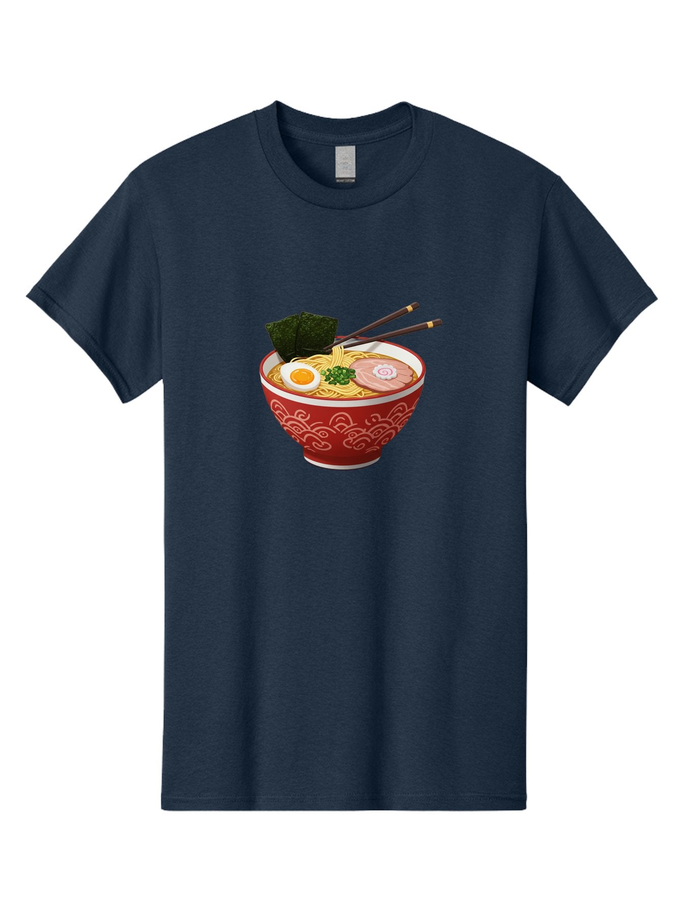 Ramen-14 Men'S Graphic Tee, 100% Cotton, Comfortable Casual Summer Wear, Machine Washable, Ramen Noodles, Japanese Cuisine, Noodle Soup, Boiled Egg, Sliced Pork, Seaweed, Green Onions, Chopsticks, Savory Broth, Asian Food Bab280 3