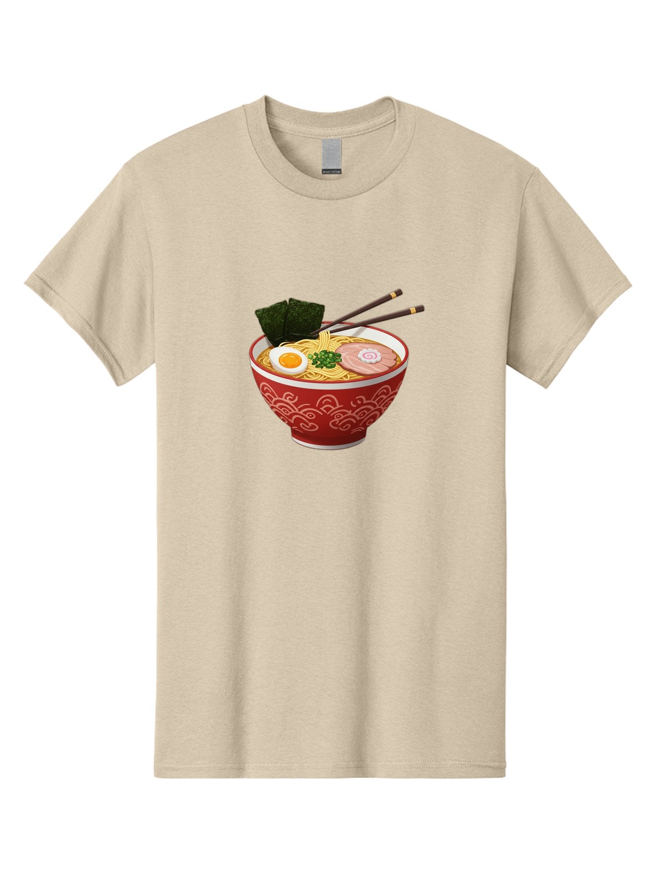 Ramen-14 Men'S Graphic Tee, 100% Cotton, Comfortable Casual Summer Wear, Machine Washable, Ramen Noodles, Japanese Cuisine, Noodle Soup, Boiled Egg, Sliced Pork, Seaweed, Green Onions, Chopsticks, Savory Broth, Asian Food Bab280 4