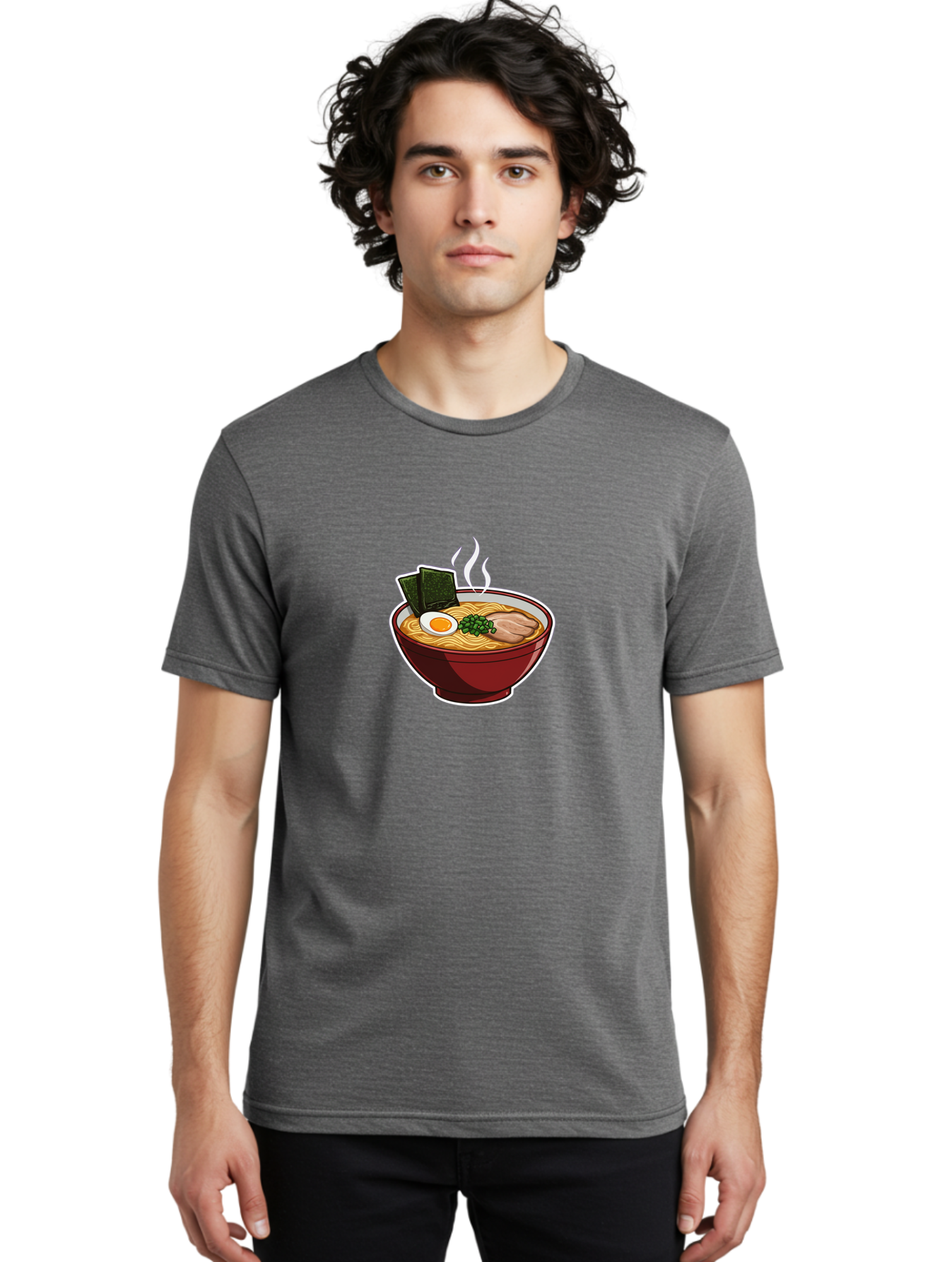 Ramen-15 Men'S Graphic Tee, 100% Cotton, Comfortable Casual Summer Wear, Machine Washable, Steaming Hot Ramen, Japanese Noodle Soup, Boiled Egg, Green Onions, Slices Of Pork, Seaweed, Savory Broth, Asian Cuisine, Comfort Food, Noodle Dishes Bab281 26