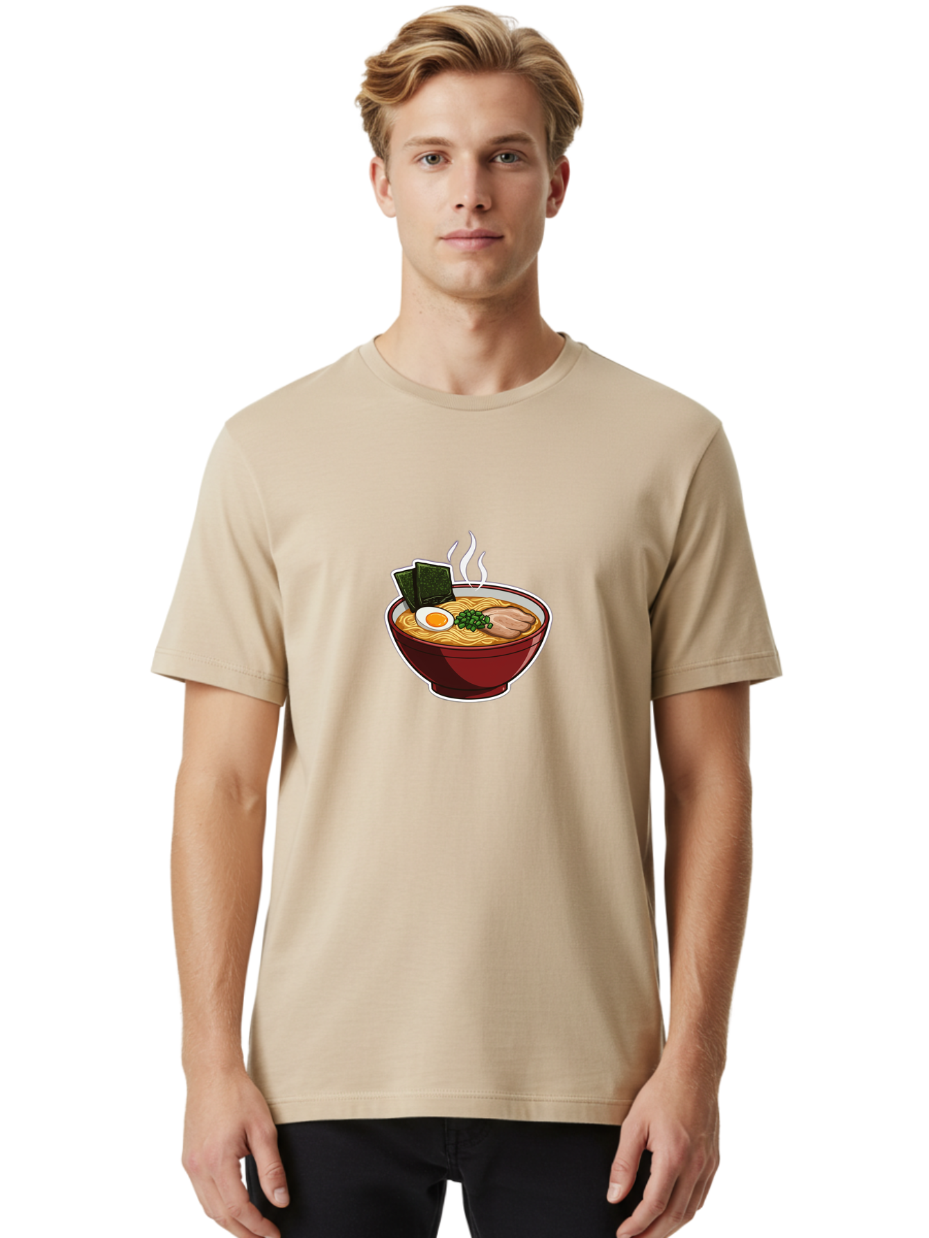 Ramen-15 Men'S Graphic Tee, 100% Cotton, Comfortable Casual Summer Wear, Machine Washable, Steaming Hot Ramen, Japanese Noodle Soup, Boiled Egg, Green Onions, Slices Of Pork, Seaweed, Savory Broth, Asian Cuisine, Comfort Food, Noodle Dishes Bab281 22