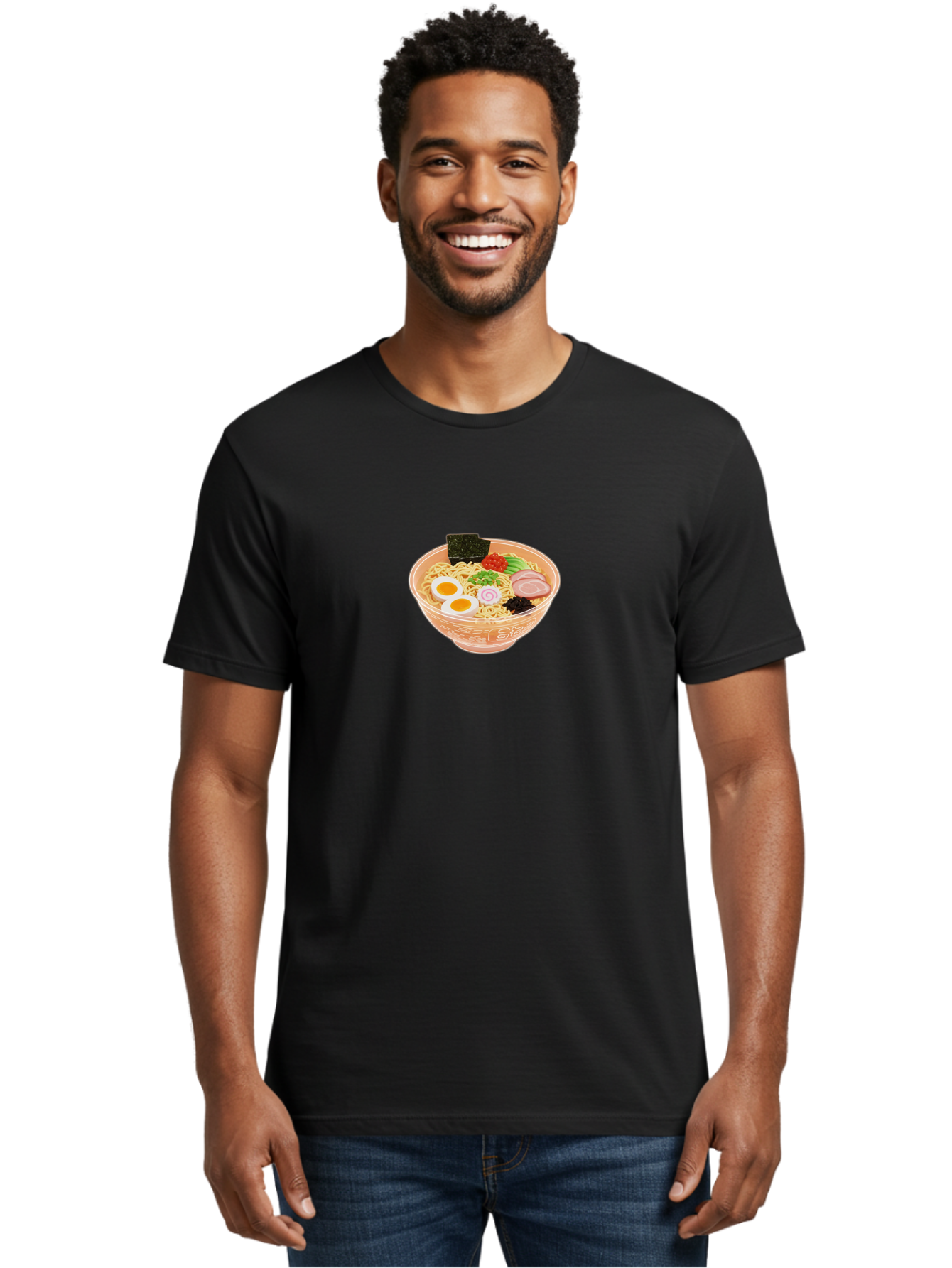 Ramen-2 Men'S Graphic Tee, 100% Cotton, Comfortable Casual Summer Wear, Machine Washable, Steaming Bowl Of Ramen, Noodles, Boiled Egg, Sliced Pork, Green Onions, Seaweed, Red Pepper, Savory Dish, Asian Cuisine, Comfort Food, Delicious Meal, Bab282 20