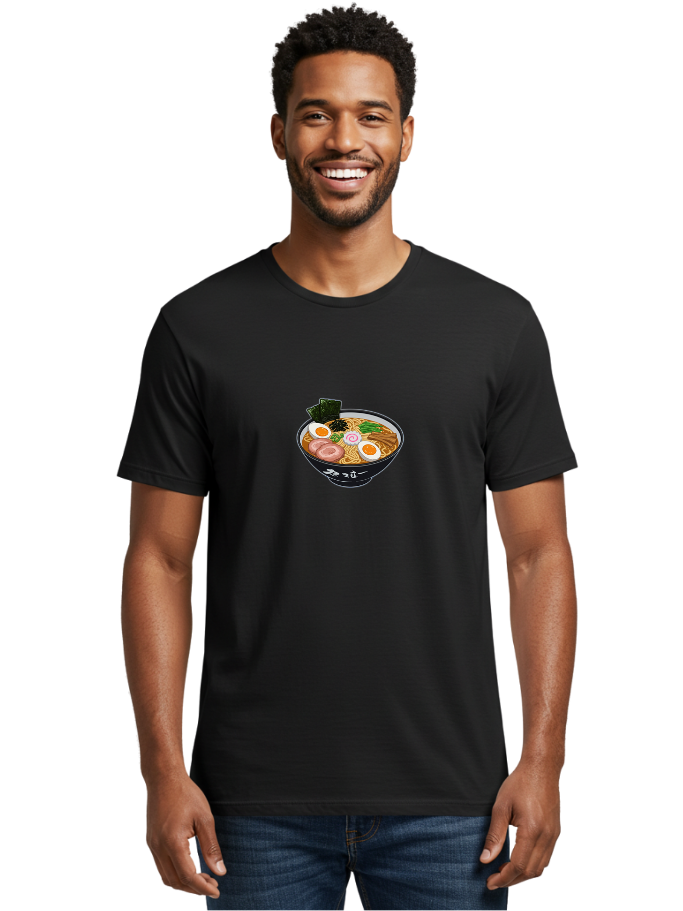 Ramen-3 Men'S Graphic Tee, 100% Cotton, Comfortable Casual Summer Wear, Machine Washable, Ramen Noodles, Japanese Cuisine, Hearty Bowl, Savory Broth, Boiled Egg, Sliced Pork, Green Onions, Seaweed, Asian Food, Comfort Food, Noodle Soup Bab283 4