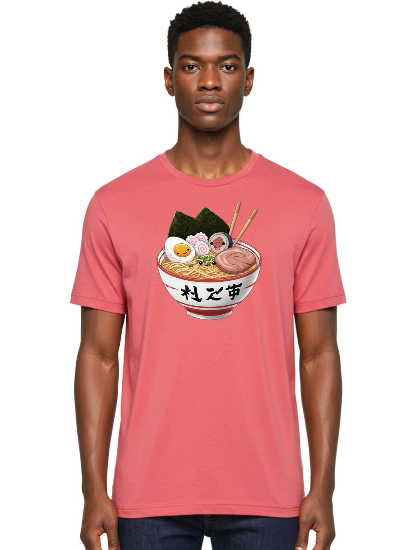 Ramen-4 Men'S Graphic Tee, 100% Cotton, Comfortable Casual Summer Wear, Machine Washable, Steaming Hot Ramen, Delicious Asian Noodle Soup, Appetizing Meal, Japanese Cuisine, Savory Flavors, Tasty Ingredients, Cartoon Style, Cute Food, Noodles, Bab284 12