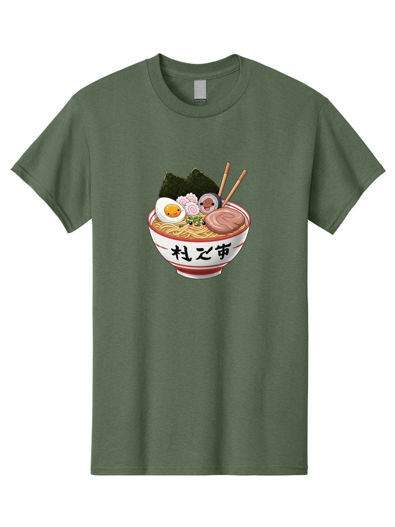 Ramen-4 Men'S Graphic Tee, 100% Cotton, Comfortable Casual Summer Wear, Machine Washable, Steaming Hot Ramen, Delicious Asian Noodle Soup, Appetizing Meal, Japanese Cuisine, Savory Flavors, Tasty Ingredients, Cartoon Style, Cute Food, Noodles, Bab284