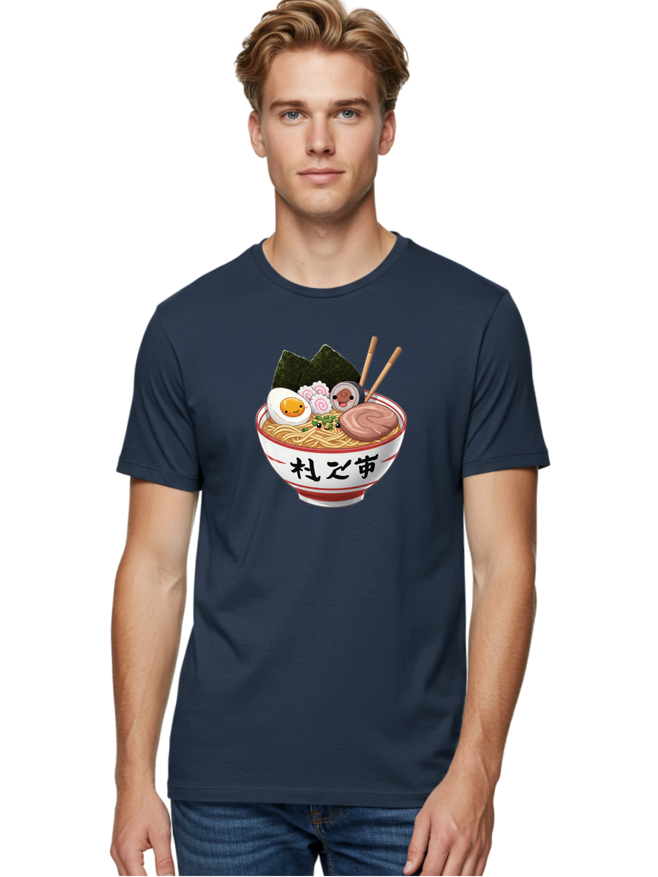 Ramen-4 Men'S Graphic Tee, 100% Cotton, Comfortable Casual Summer Wear, Machine Washable, Steaming Hot Ramen, Delicious Asian Noodle Soup, Appetizing Meal, Japanese Cuisine, Savory Flavors, Tasty Ingredients, Cartoon Style, Cute Food, Noodles, Bab284 8