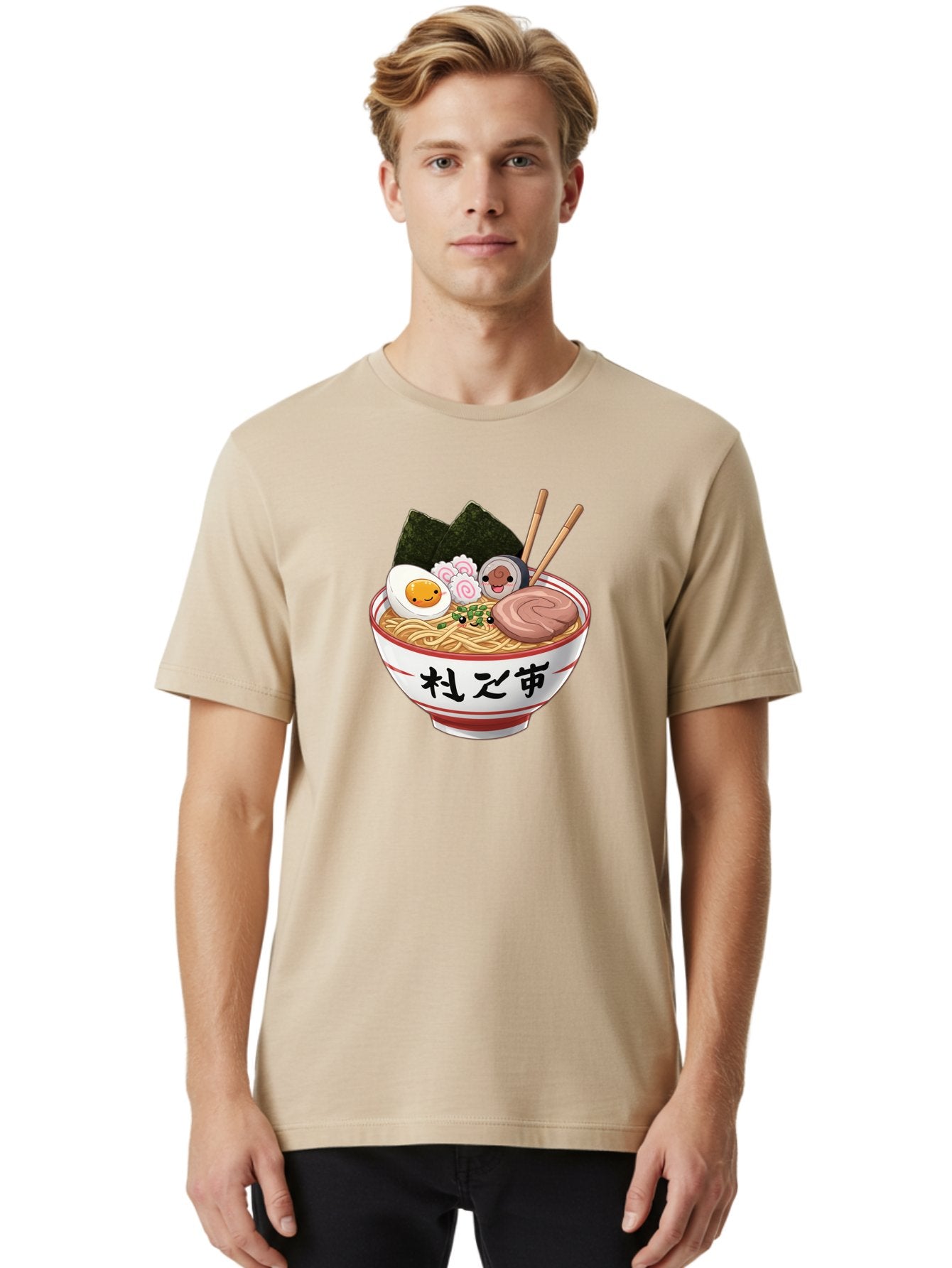 Ramen-4 Men'S Graphic Tee, 100% Cotton, Comfortable Casual Summer Wear, Machine Washable, Steaming Hot Ramen, Delicious Asian Noodle Soup, Appetizing Meal, Japanese Cuisine, Savory Flavors, Tasty Ingredients, Cartoon Style, Cute Food, Noodles, Bab284 17