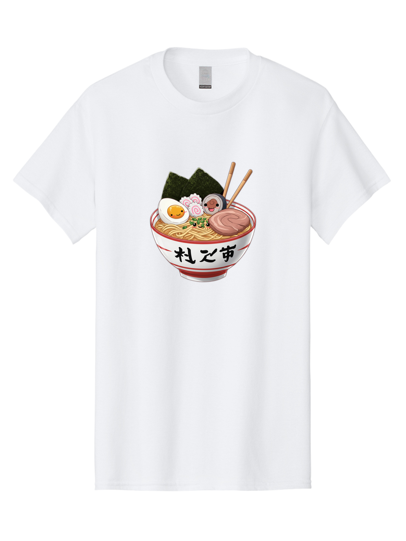 Ramen-4 Men'S Graphic Tee, 100% Cotton, Comfortable Casual Summer Wear, Machine Washable, Steaming Hot Ramen, Delicious Asian Noodle Soup, Appetizing Meal, Japanese Cuisine, Savory Flavors, Tasty Ingredients, Cartoon Style, Cute Food, Noodles, Bab284 3