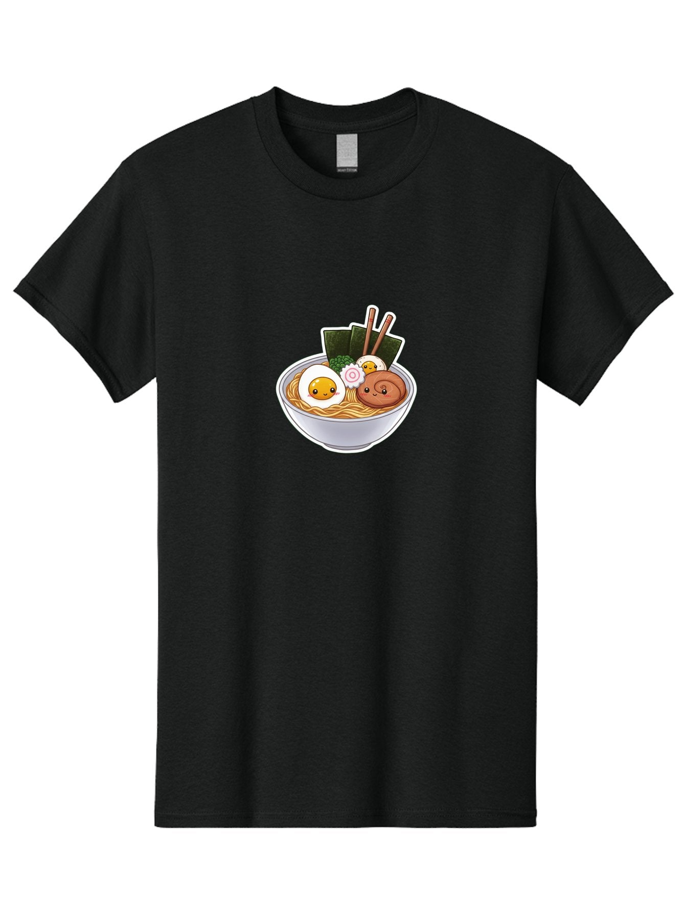 Ramen-5 Men'S Graphic Tee, 100% Cotton, Comfortable Casual Summer Wear, Machine Washable, Ramen Noodles, Cartoon Egg, Boiled Egg, Smiling Egg, Seaweed, Chopsticks, Cartoon Ramen, Japanese Food, Animated Meal, Noodle Soup Bab285 6