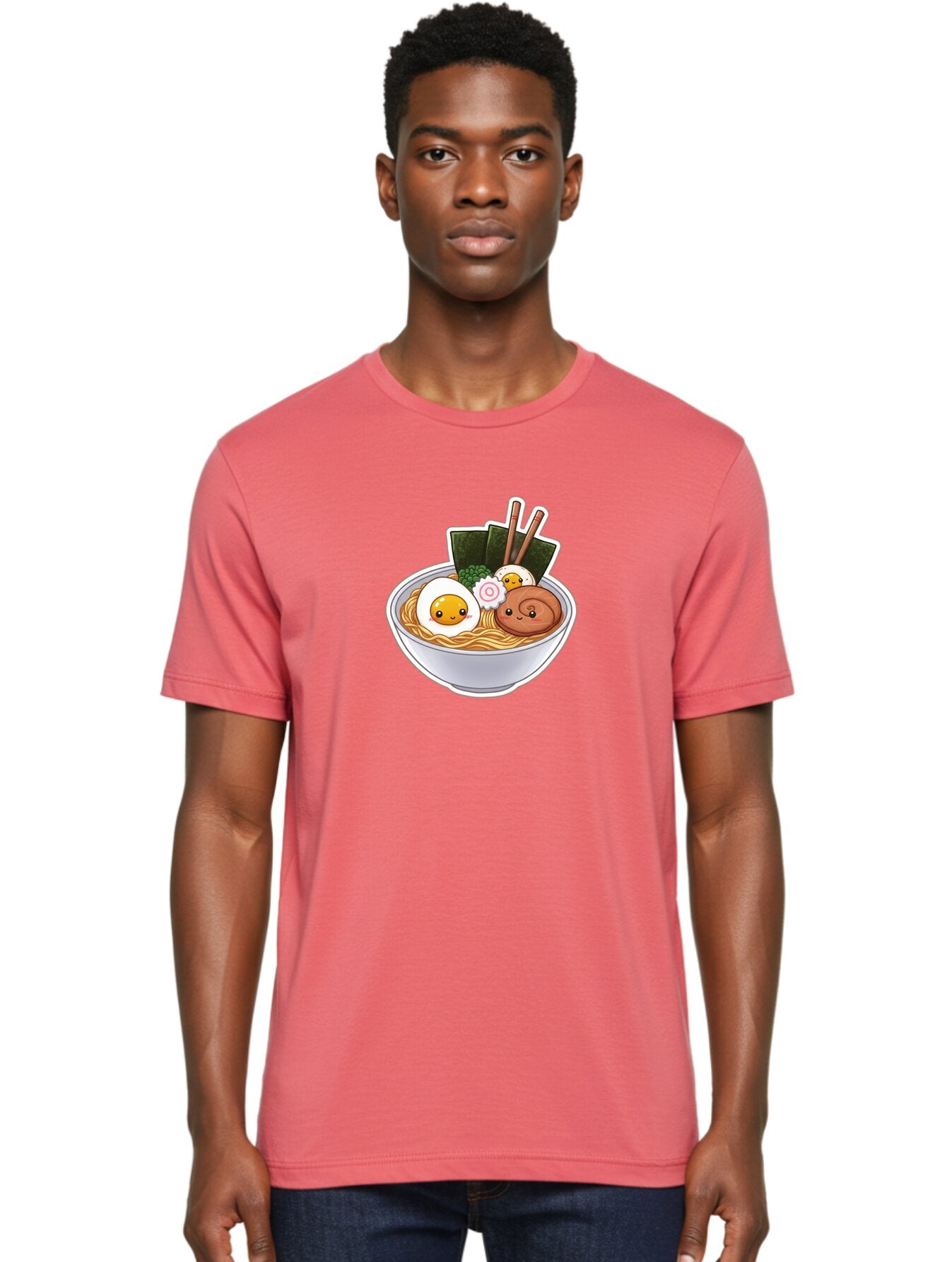 Ramen-5 Men'S Graphic Tee, 100% Cotton, Comfortable Casual Summer Wear, Machine Washable, Ramen Noodles, Cartoon Egg, Boiled Egg, Smiling Egg, Seaweed, Chopsticks, Cartoon Ramen, Japanese Food, Animated Meal, Noodle Soup Bab285 19