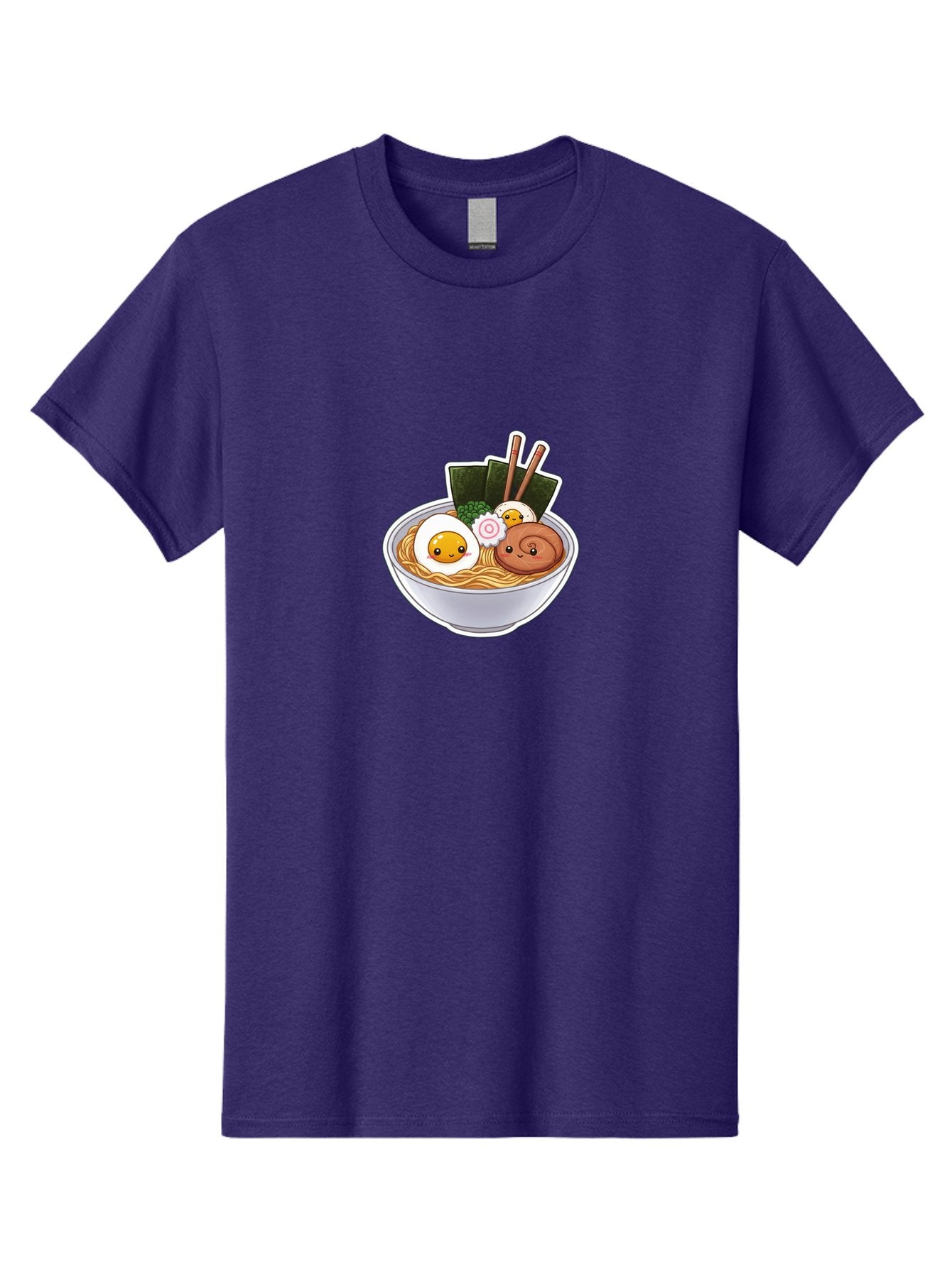 Ramen-5 Men'S Graphic Tee, 100% Cotton, Comfortable Casual Summer Wear, Machine Washable, Ramen Noodles, Cartoon Egg, Boiled Egg, Smiling Egg, Seaweed, Chopsticks, Cartoon Ramen, Japanese Food, Animated Meal, Noodle Soup Bab285 5