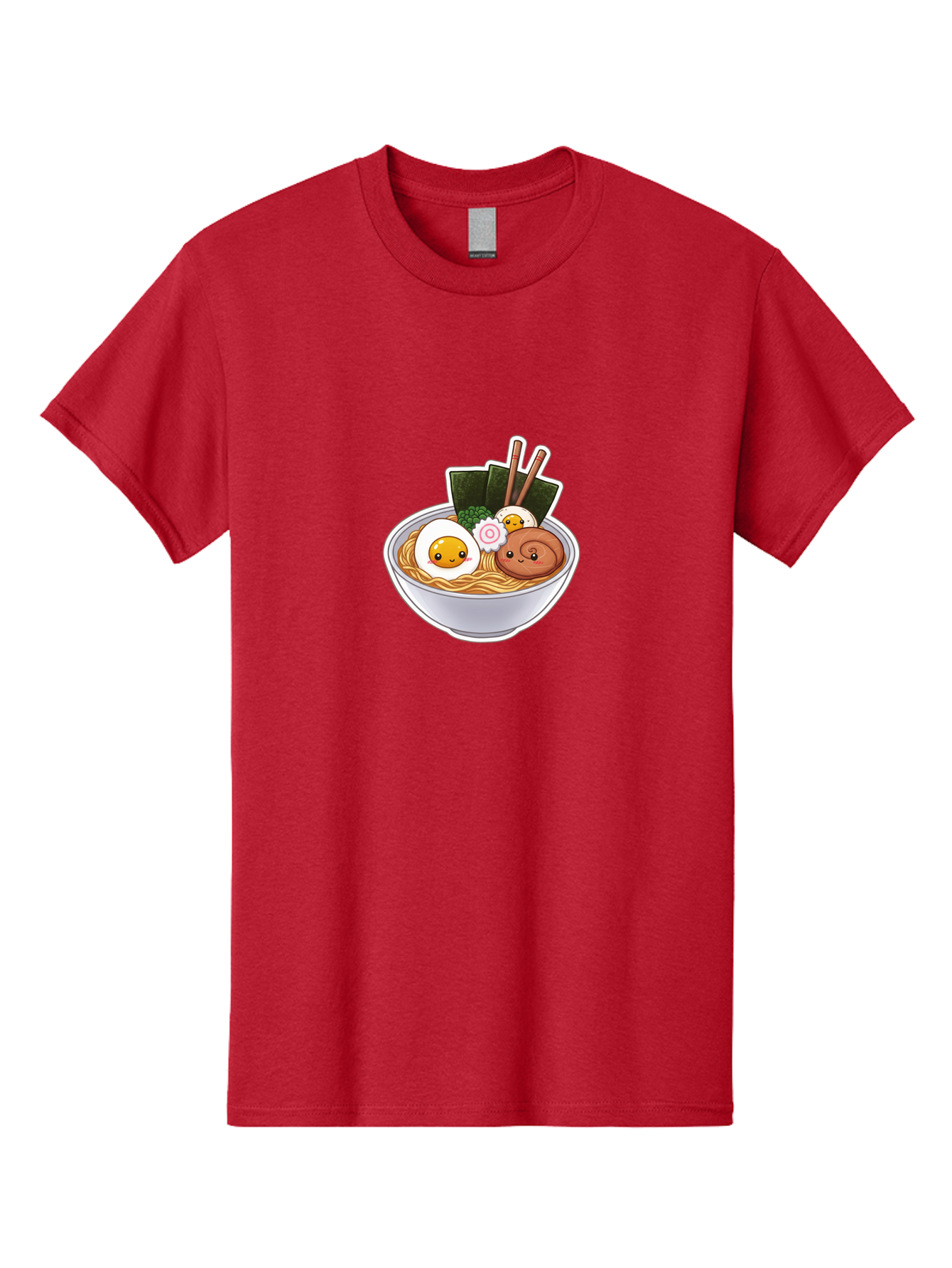 Ramen-5 Men'S Graphic Tee, 100% Cotton, Comfortable Casual Summer Wear, Machine Washable, Ramen Noodles, Cartoon Egg, Boiled Egg, Smiling Egg, Seaweed, Chopsticks, Cartoon Ramen, Japanese Food, Animated Meal, Noodle Soup Bab285 23
