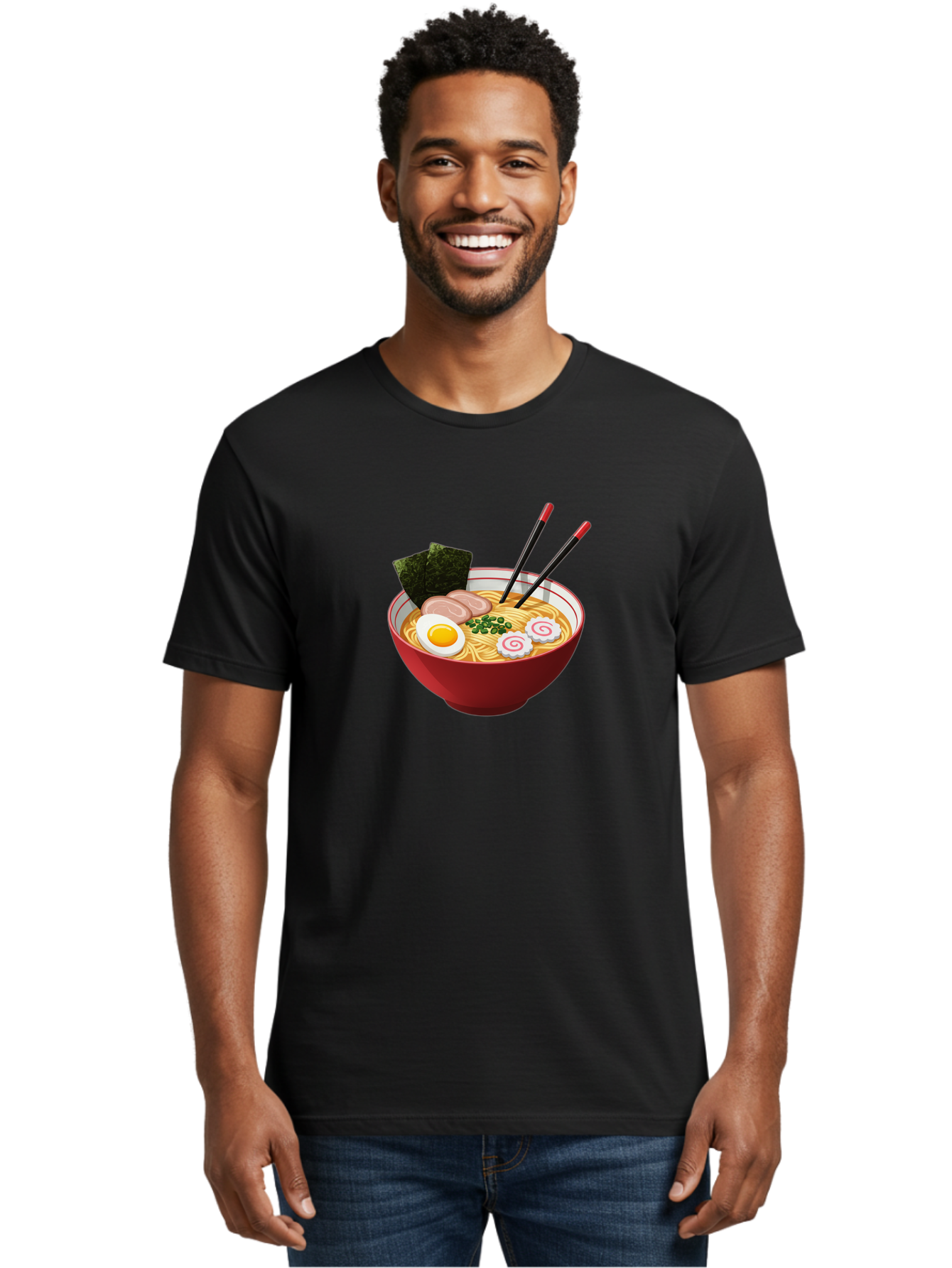 Ramen-6 Men'S Graphic Tee, 100% Cotton, Comfortable Casual Summer Wear, Machine Washable, Steaming Hot Ramen, Japanese Cuisine, Noodle Soup, Boiled Egg, Sliced Pork, Green Onions, Seaweed, Chopsticks, Savory Broth, Comforting Meal, Bab286 12